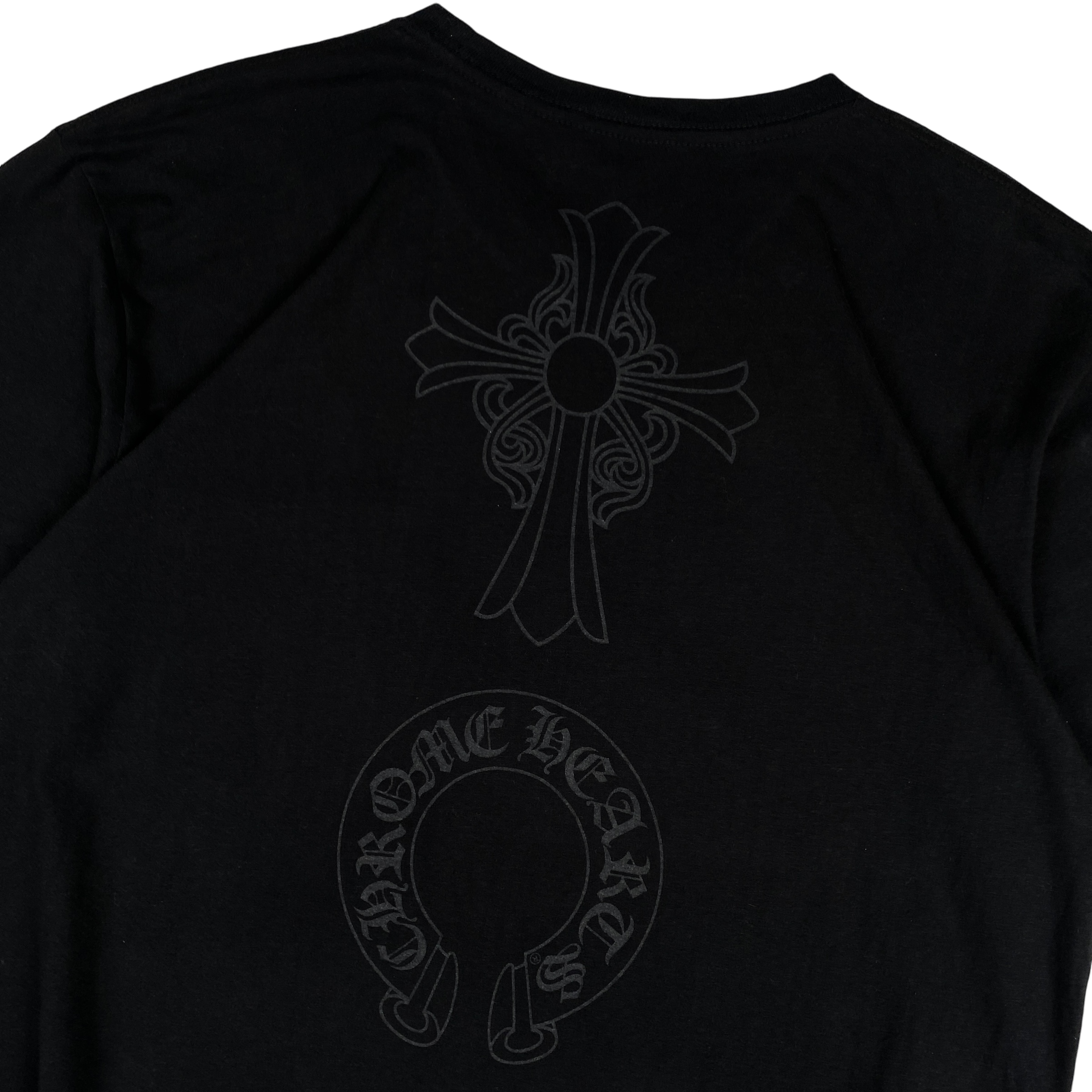 Chrome Hearts Black Cross Horseshoe Logo Tee