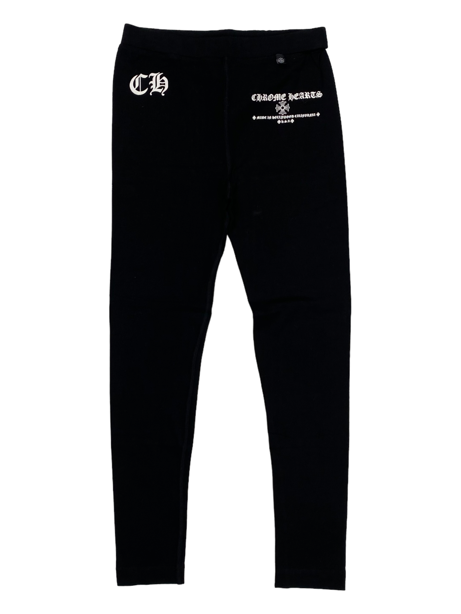 Chrome Hearts Black Spellout Logo Leggings