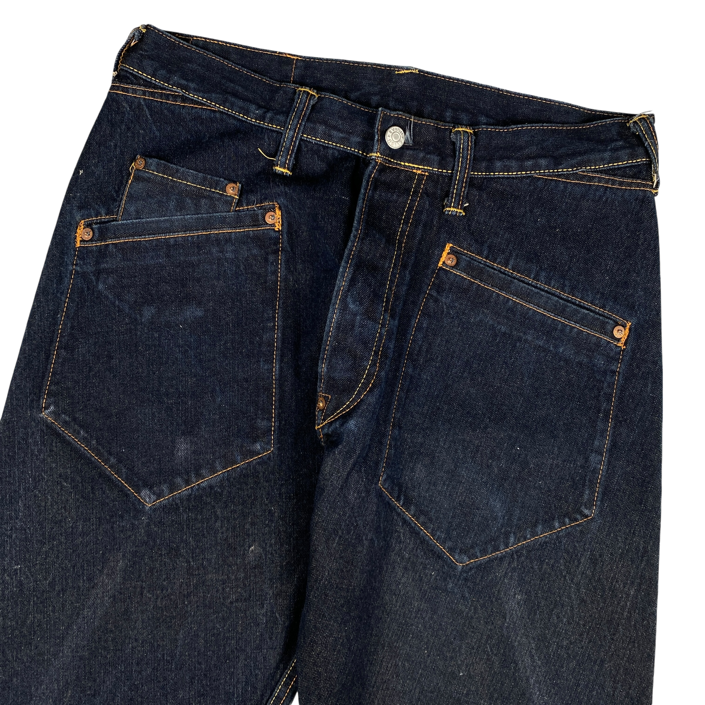 Evisu Yellow Seagull Logo Navy Jeans