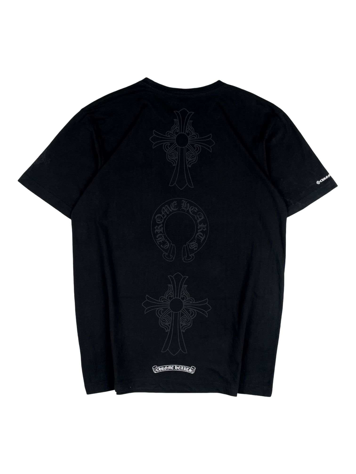 Chrome Hearts Black Cross Horseshoe Logo Tee