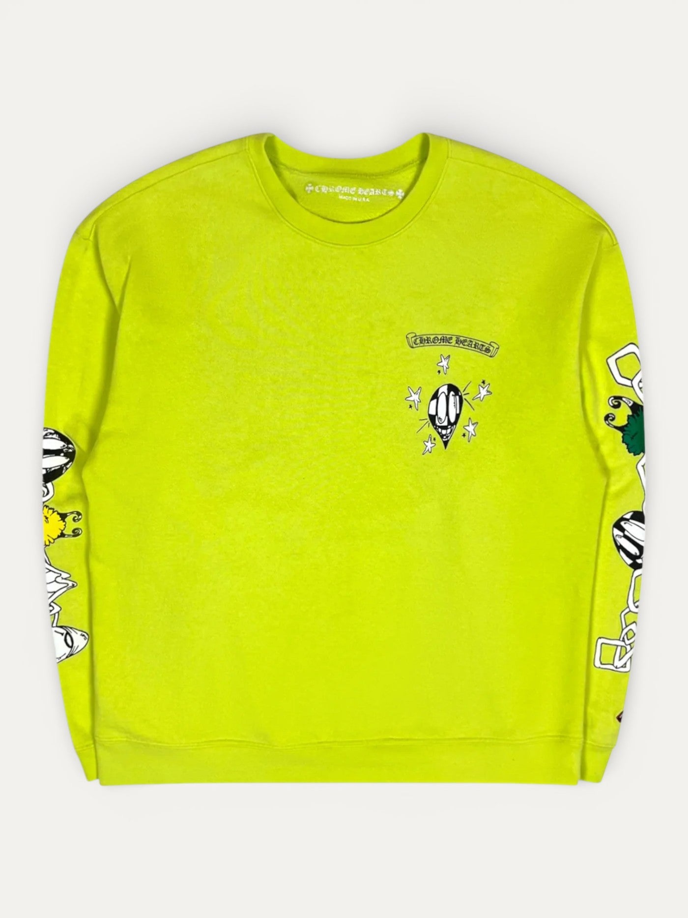 Chrome Hearts Matty Boy Lime Green Link Crewneck