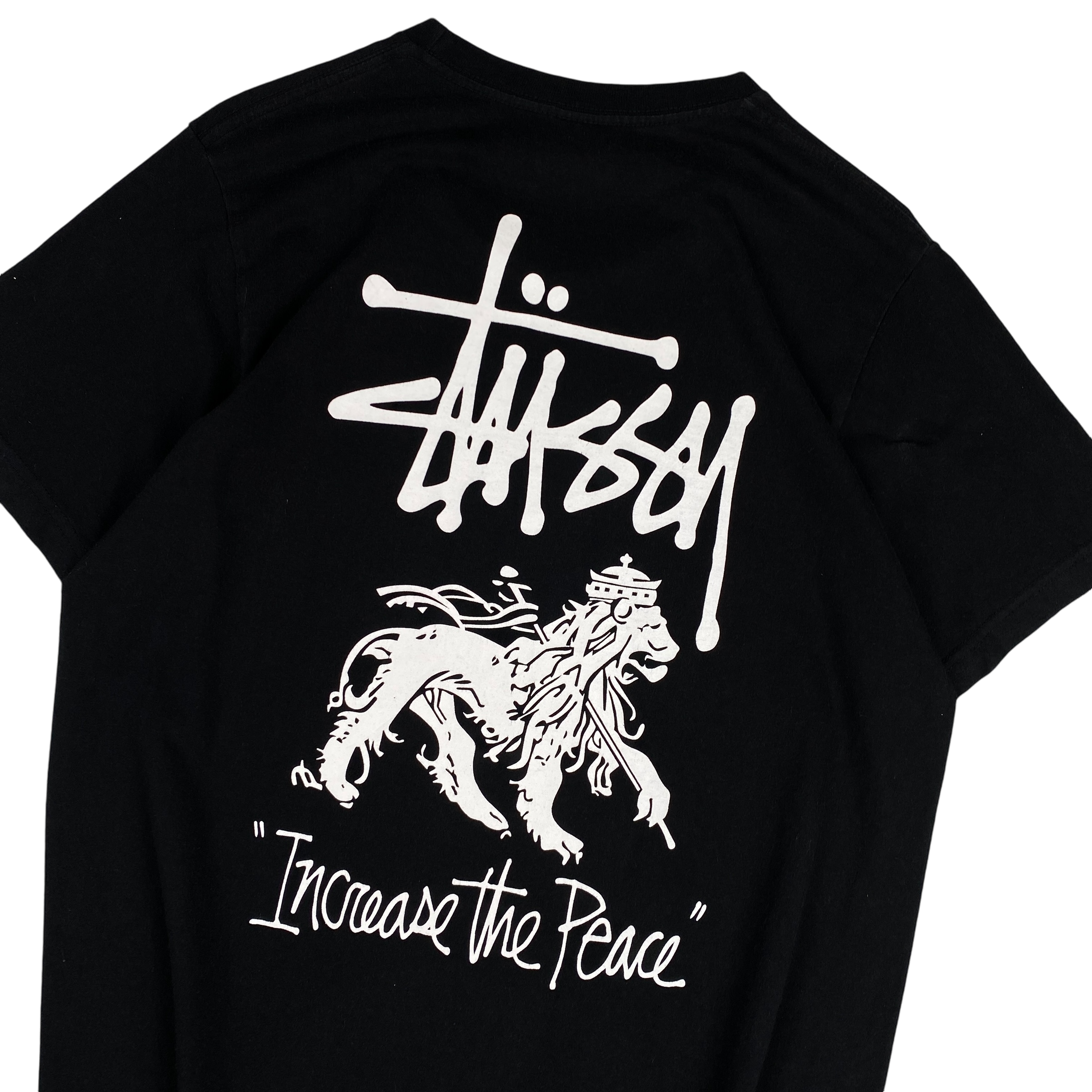 Stussy Black Increase The Peace Logo Tee