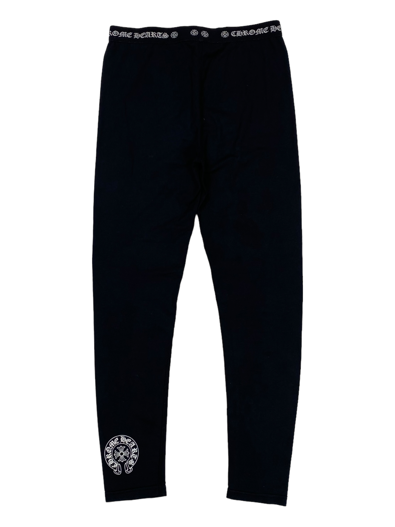 Chrome Hearts Black Horseshoe Leggings