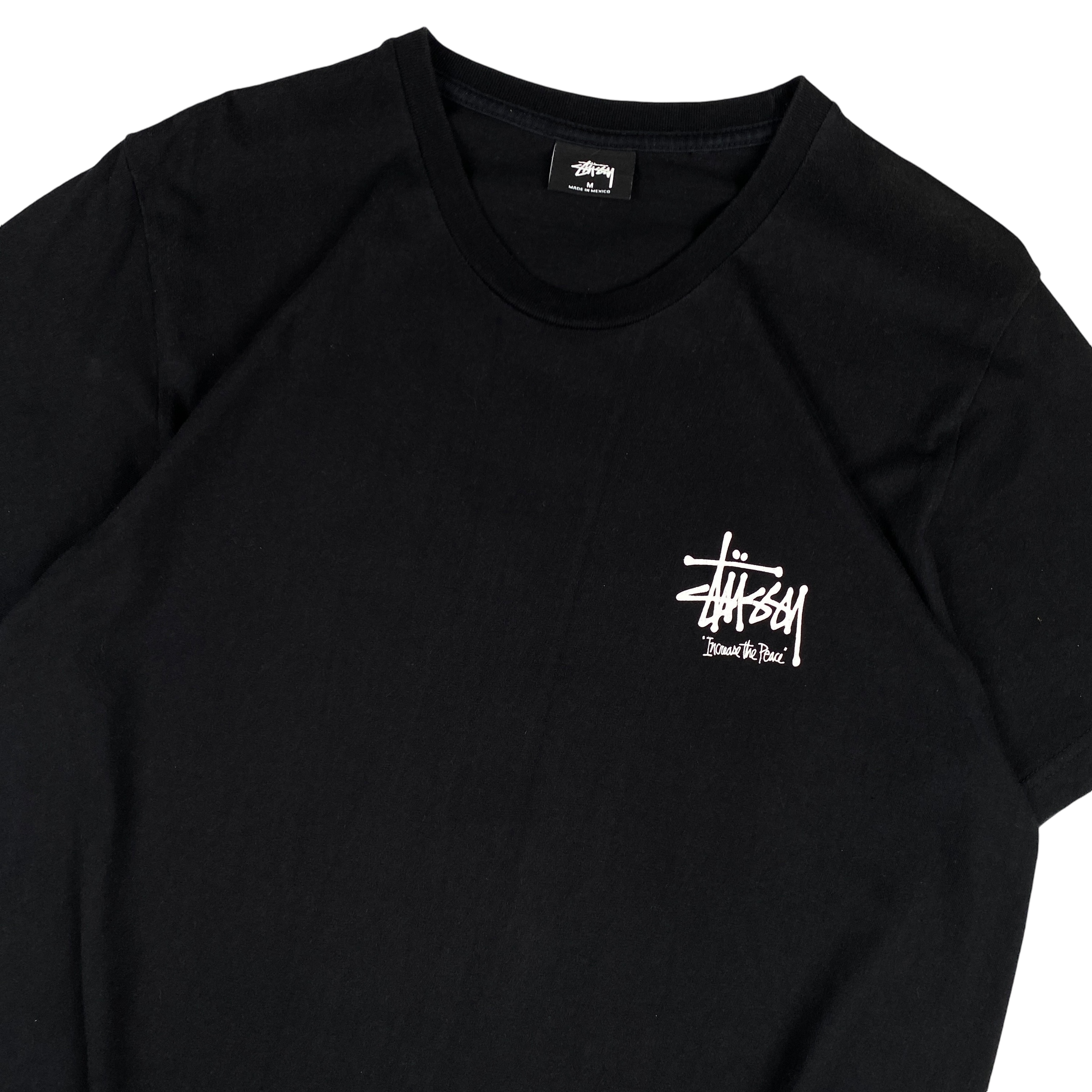 Stussy Black Increase The Peace Logo Tee