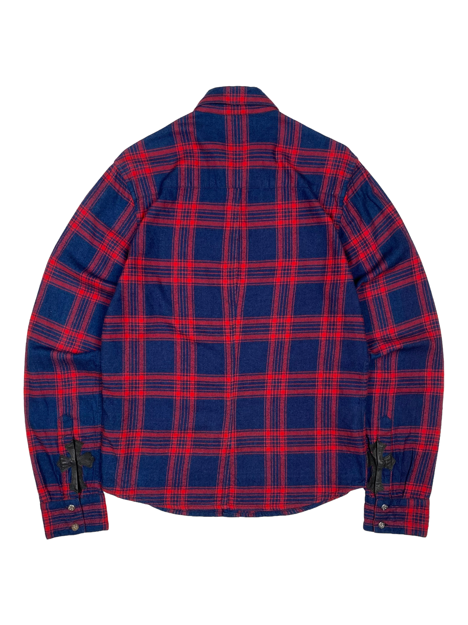 Chrome Hearts Red Plaid Cross Patch Shirt