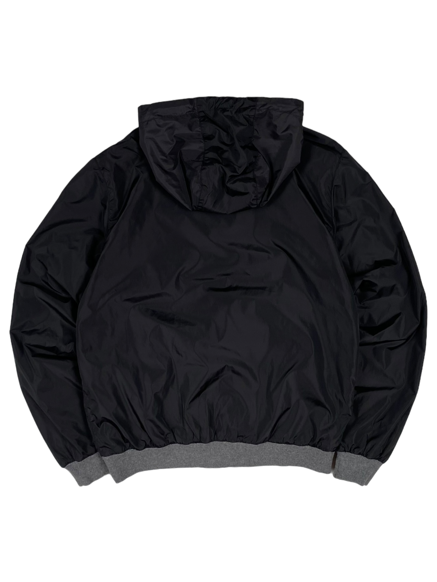 Prada Black Grey Linea Rossa Reversible Fleece Jacket