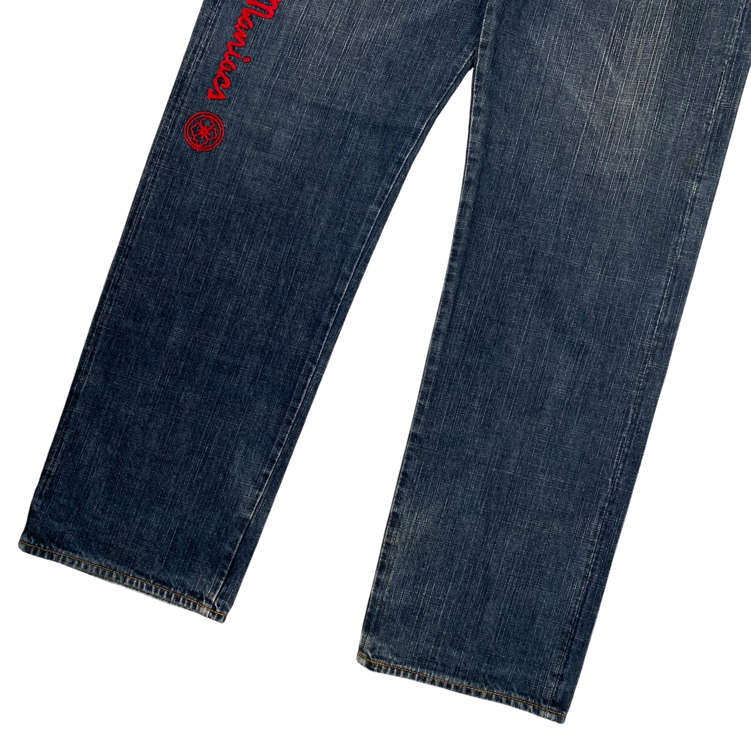 Evisu Navy Red Seagull Logo Jeans