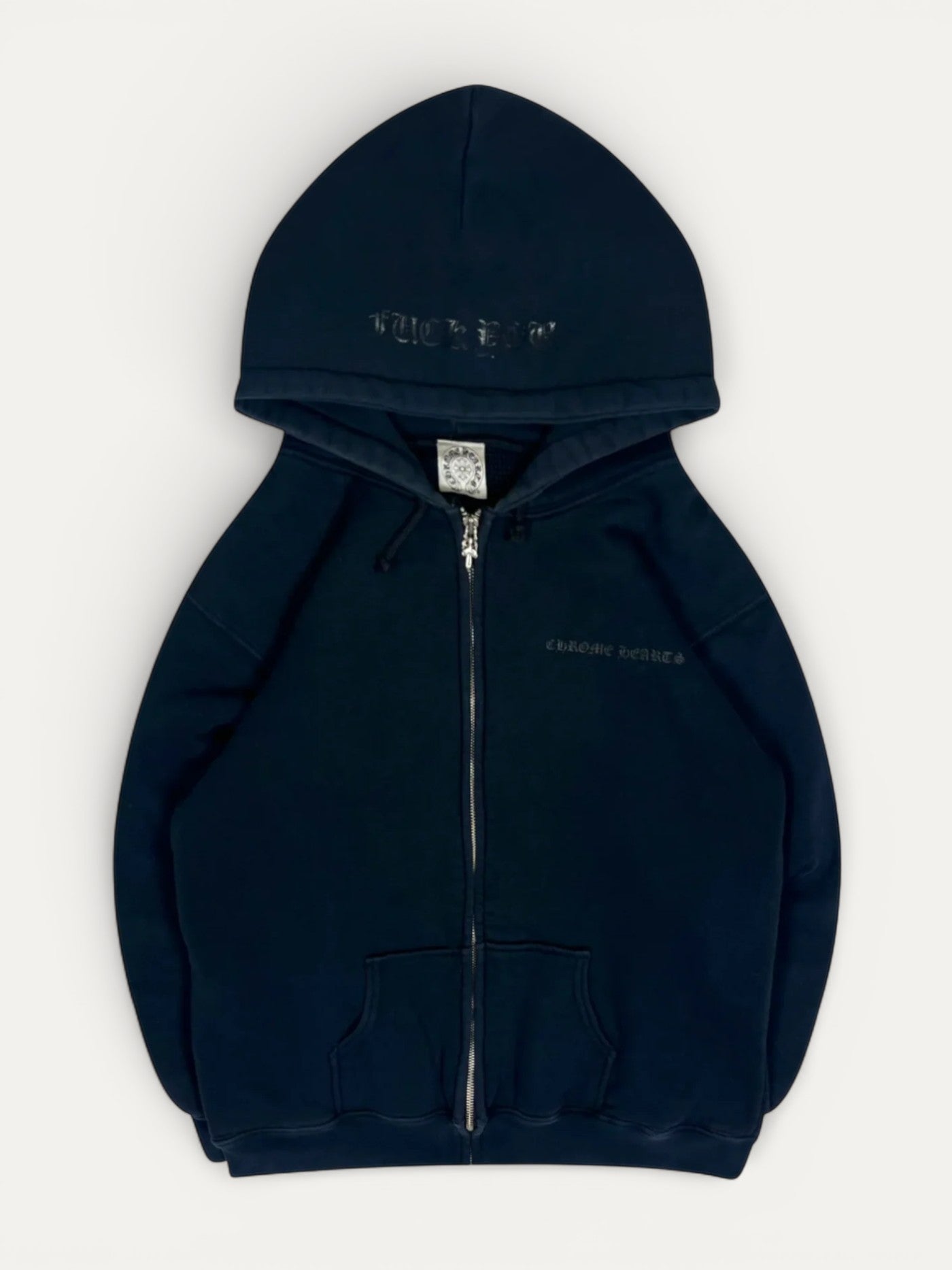 Chrome Hearts Navy Cross Logo Thermal Hoodie