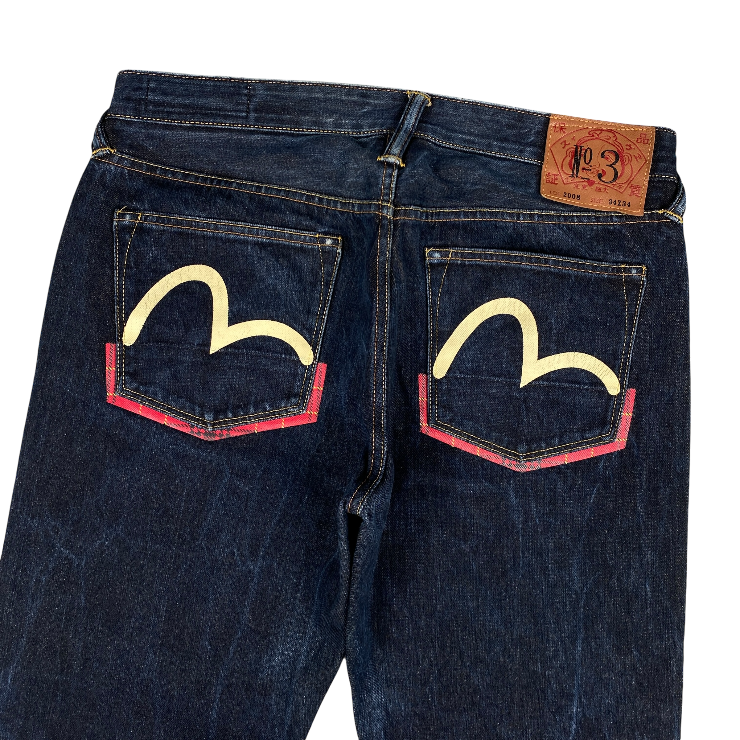 Evisu White Seagull Logo Navy Jeans