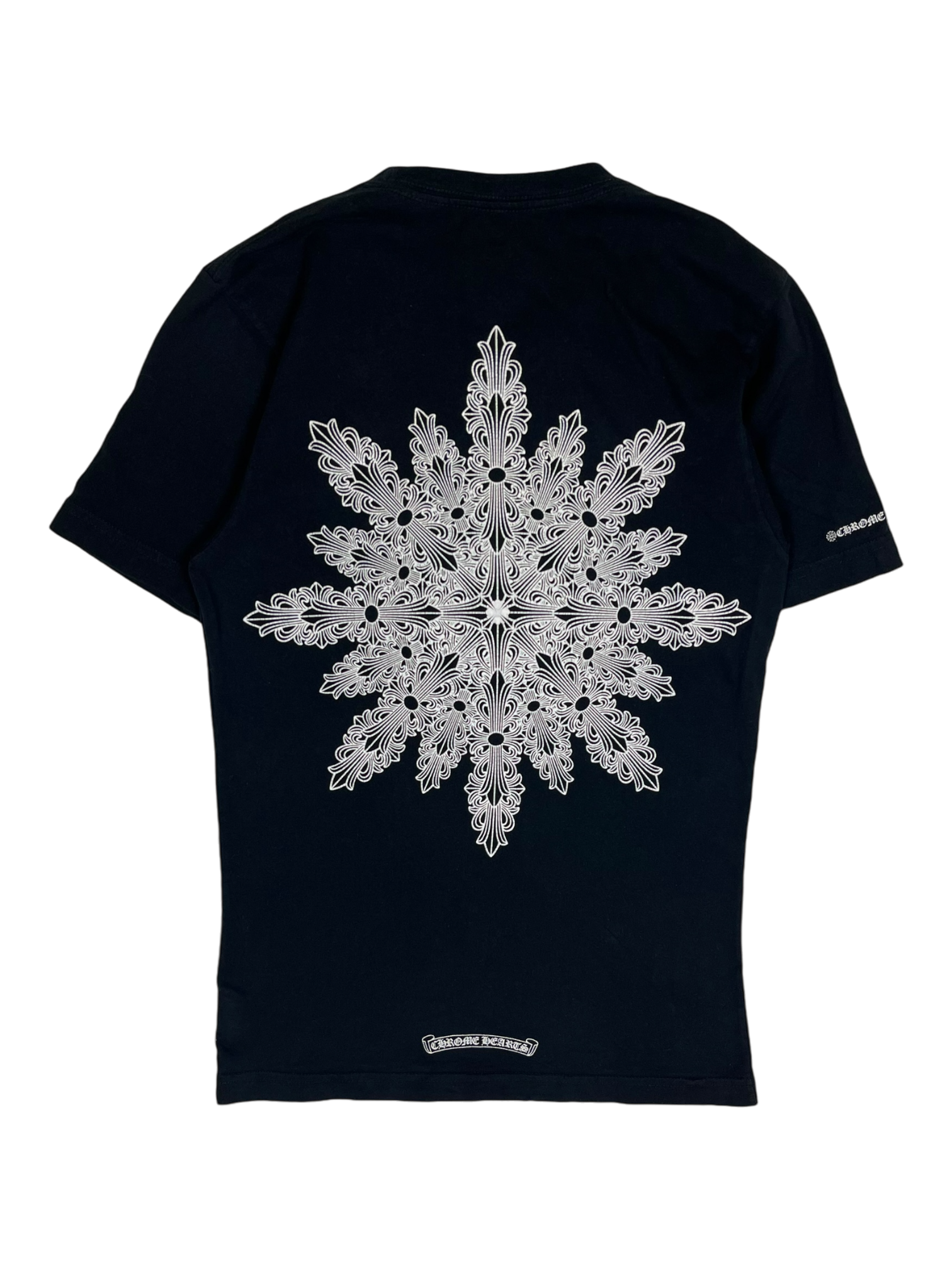 Chrome Hearts Black Floral Cross Logo Tee