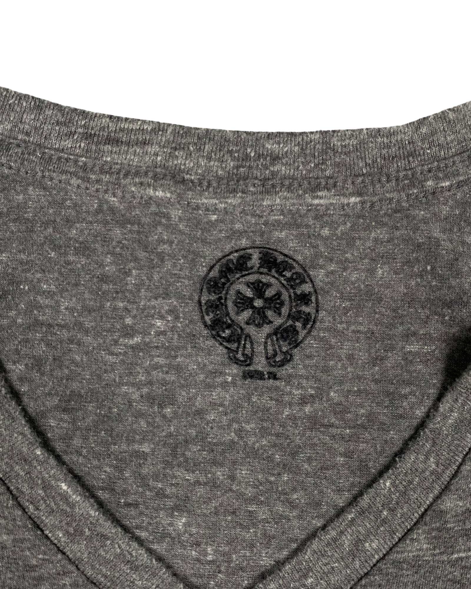 Chrome Hearts Grey V Neck Stars Logo Tee