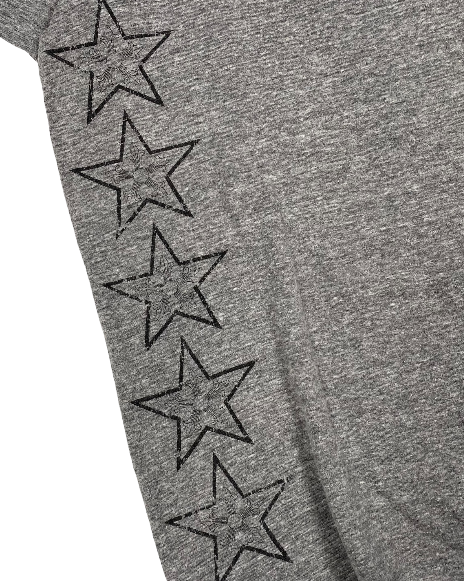 Chrome Hearts Grey V Neck Stars Logo Tee