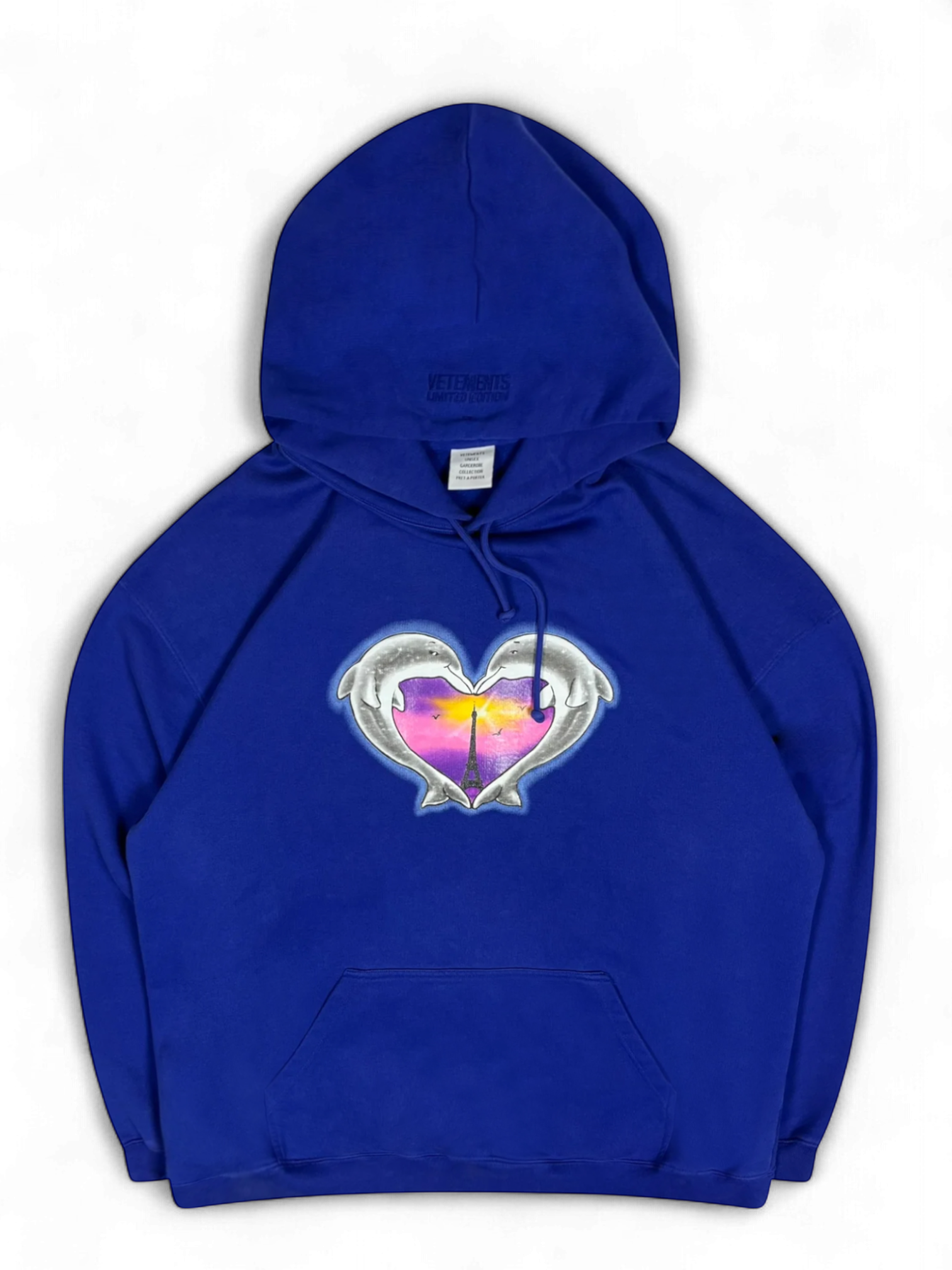 Vetements Blue Dolphins Heart Logo Hoodie