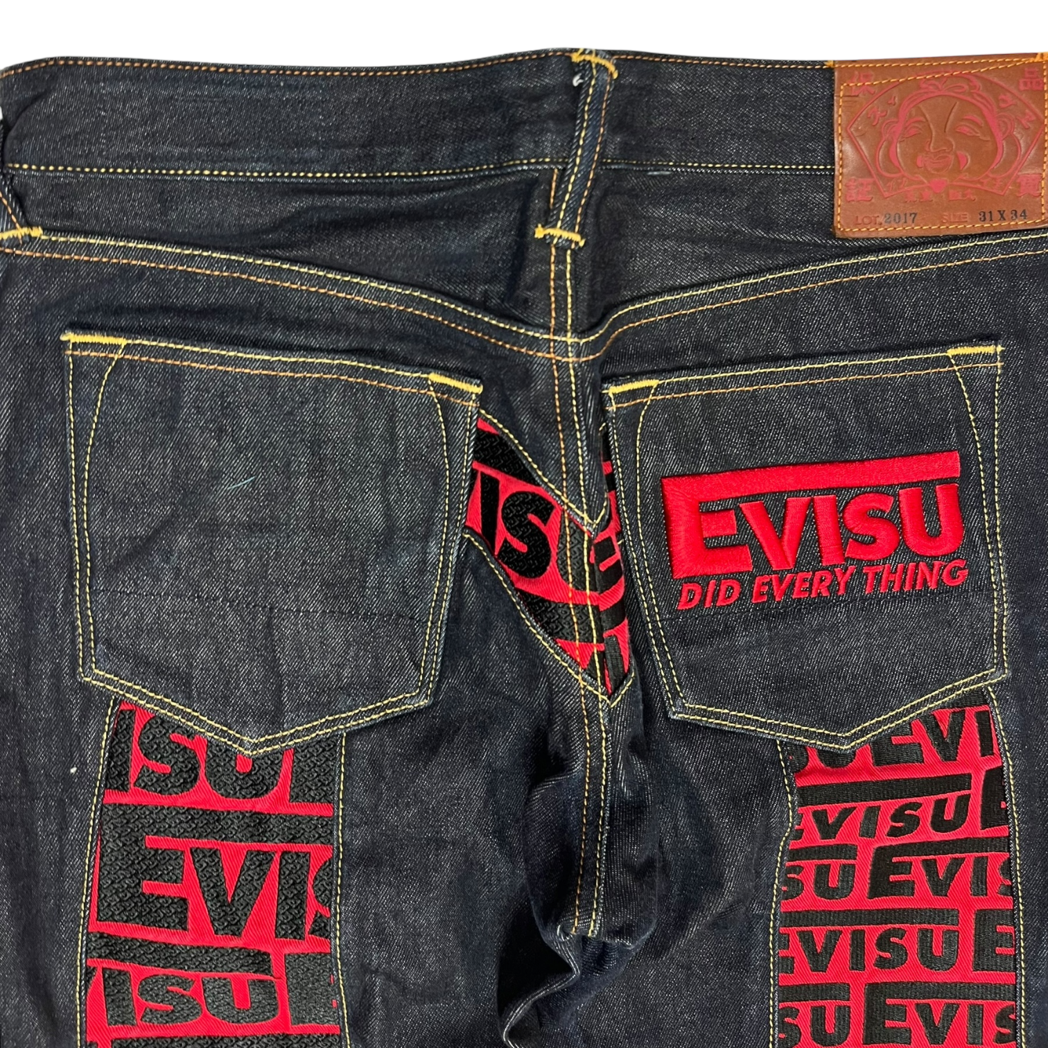 Evisu Diacock Red Navy Jeans