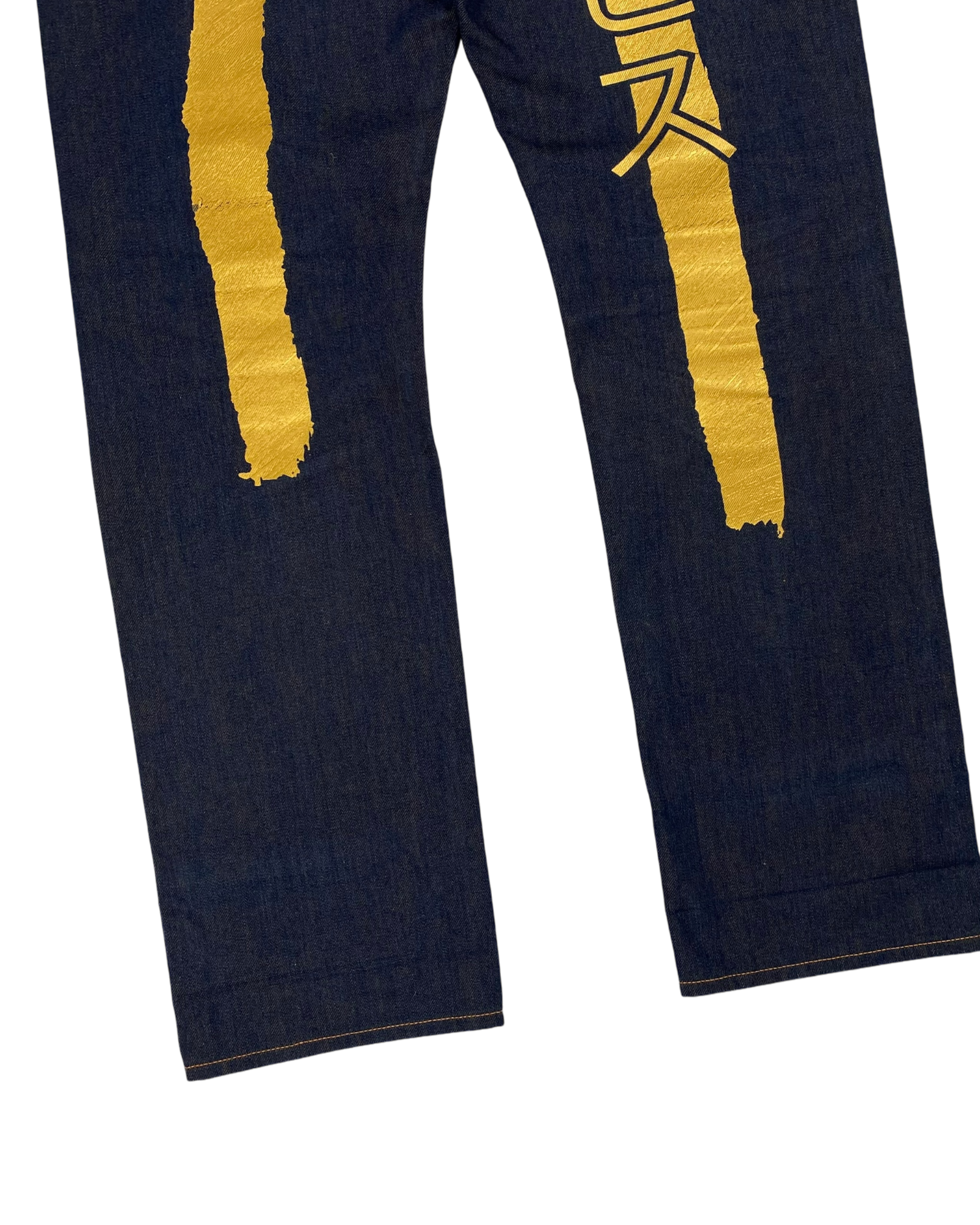 Evisu Diacock Yellow Navy Jeans