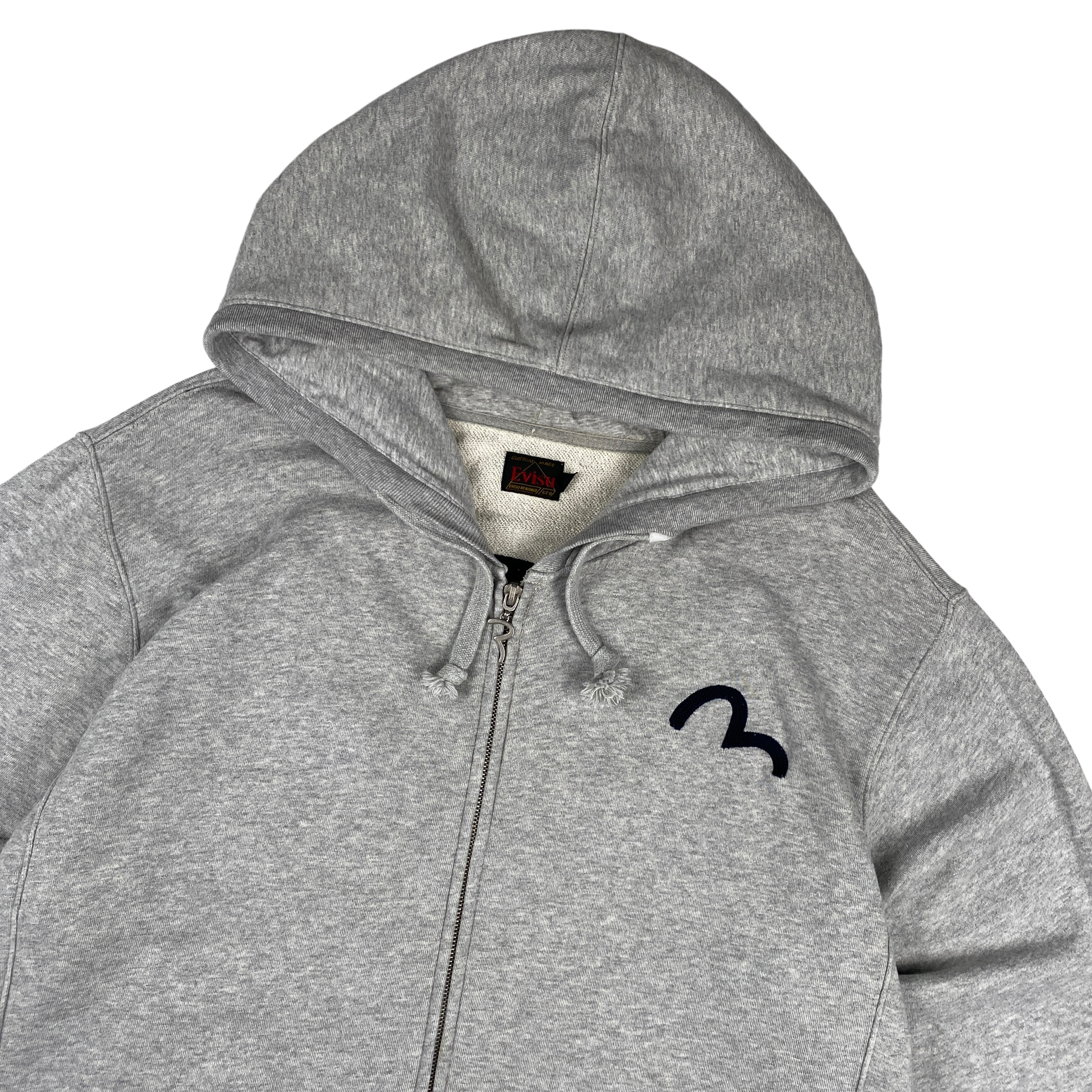 Evisu Grey Zip Up Hoodie