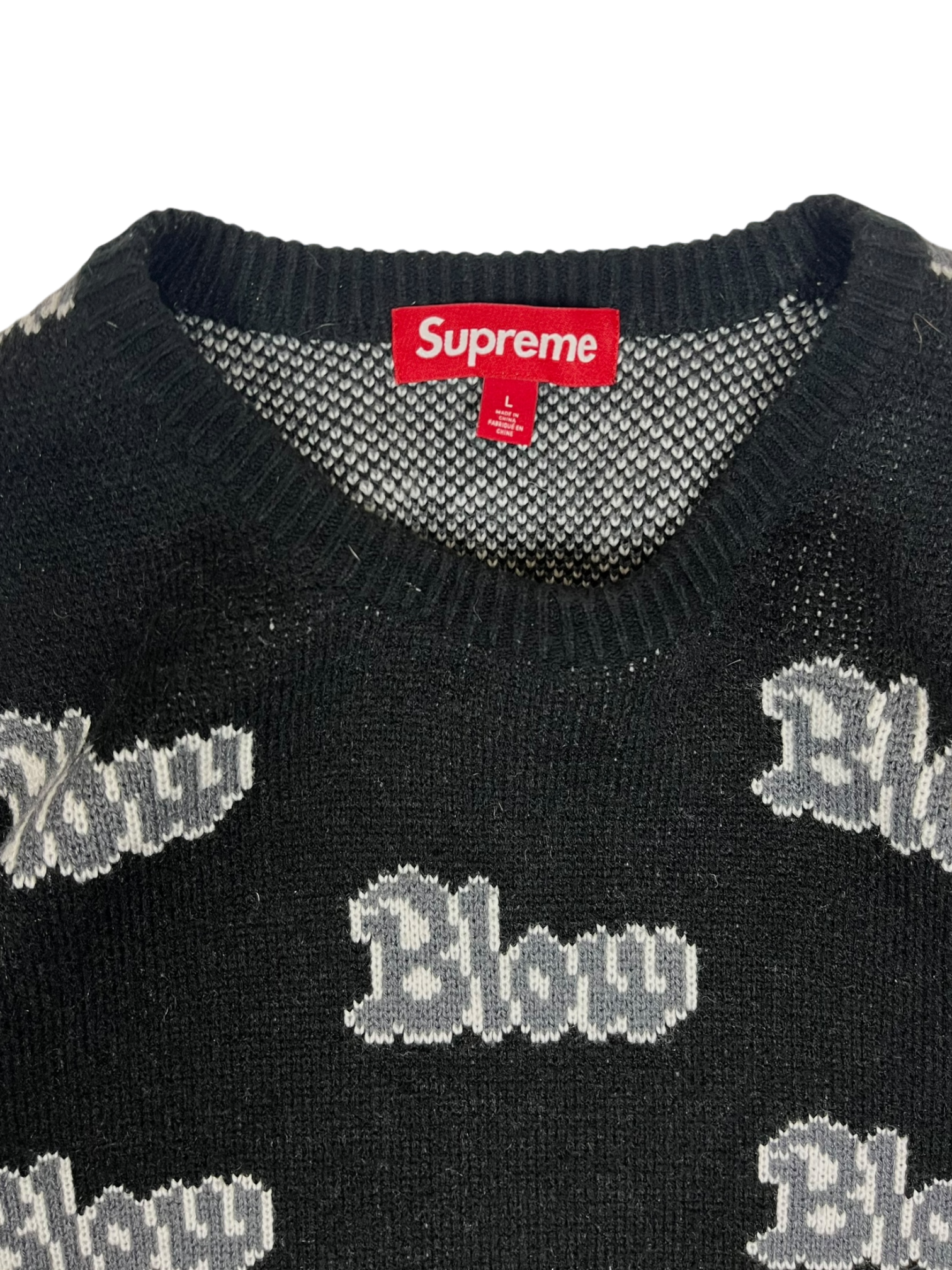 2023 Supreme Blow Knit Black Crewneck