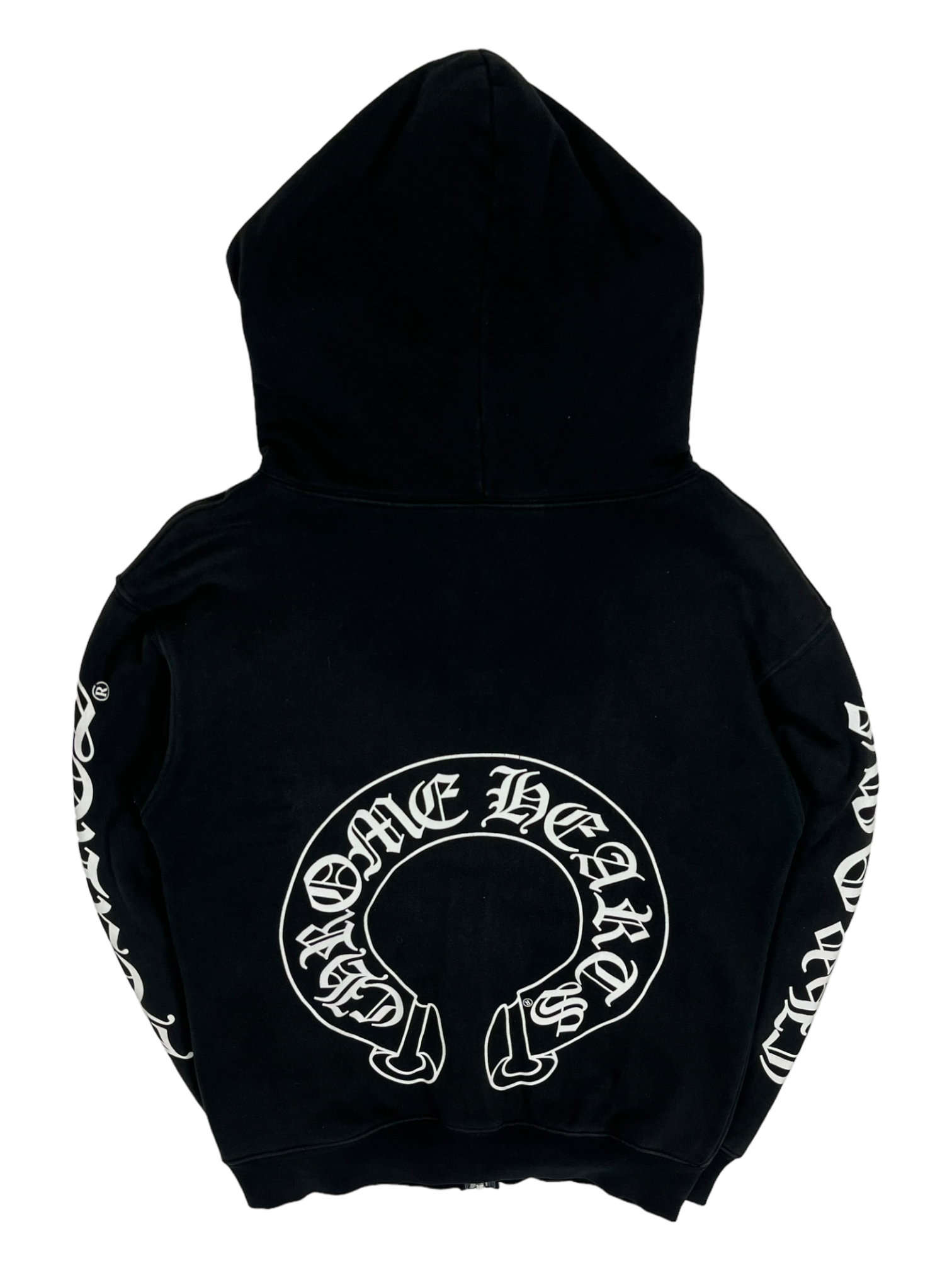 Chrome Hearts Black Horseshoe Zip Up Logo Hoodie