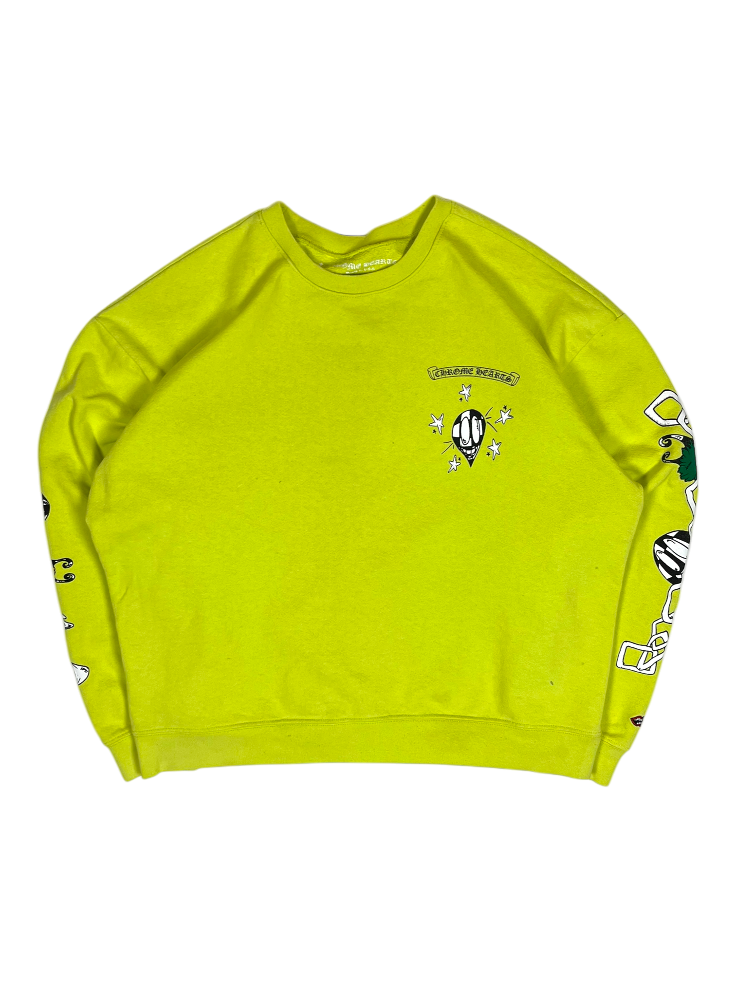 Chrome Hearts Matty Boy Lime Green Link Crewneck