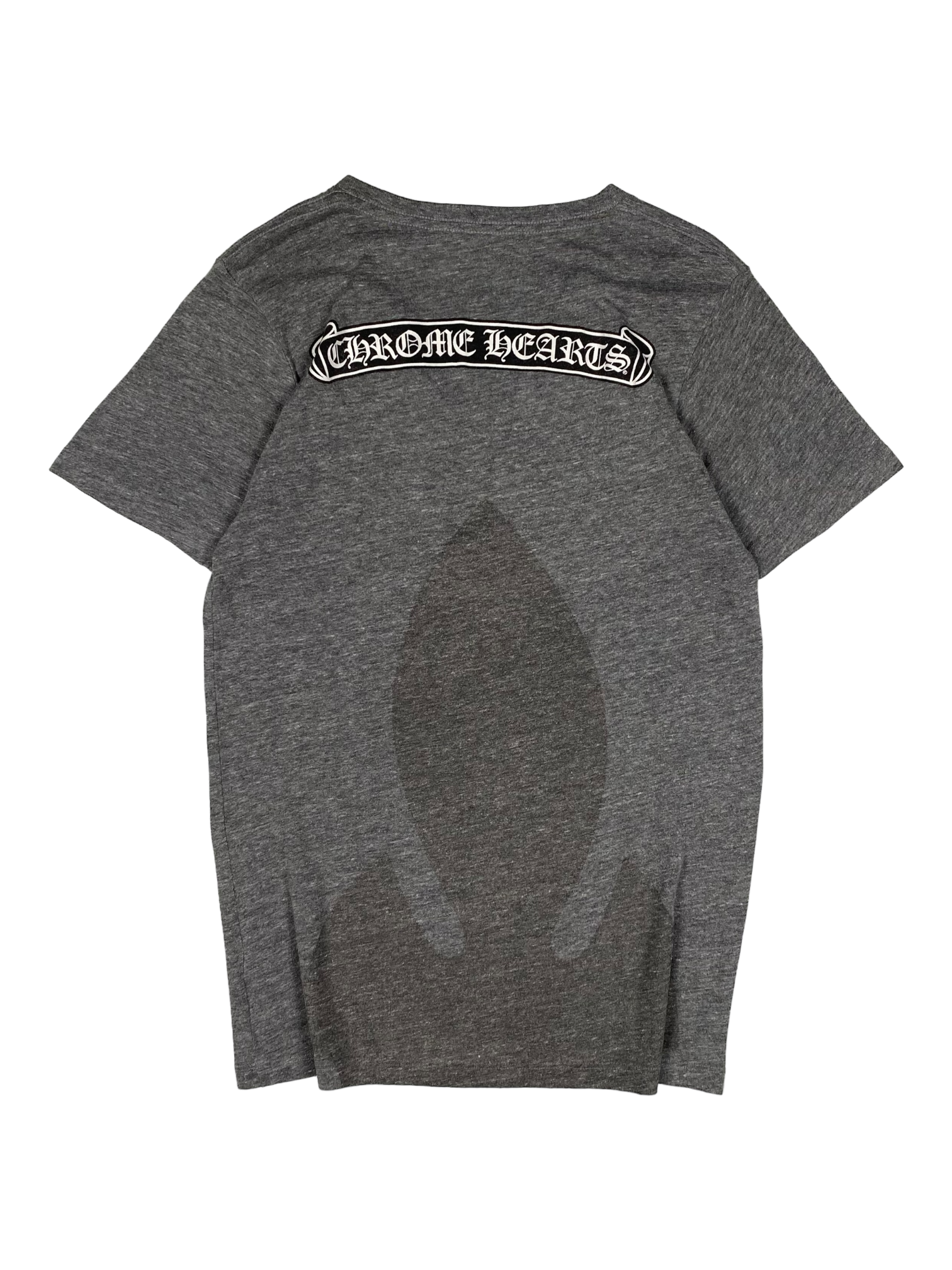 Chrome Hearts Grey V Neck Logo Tee