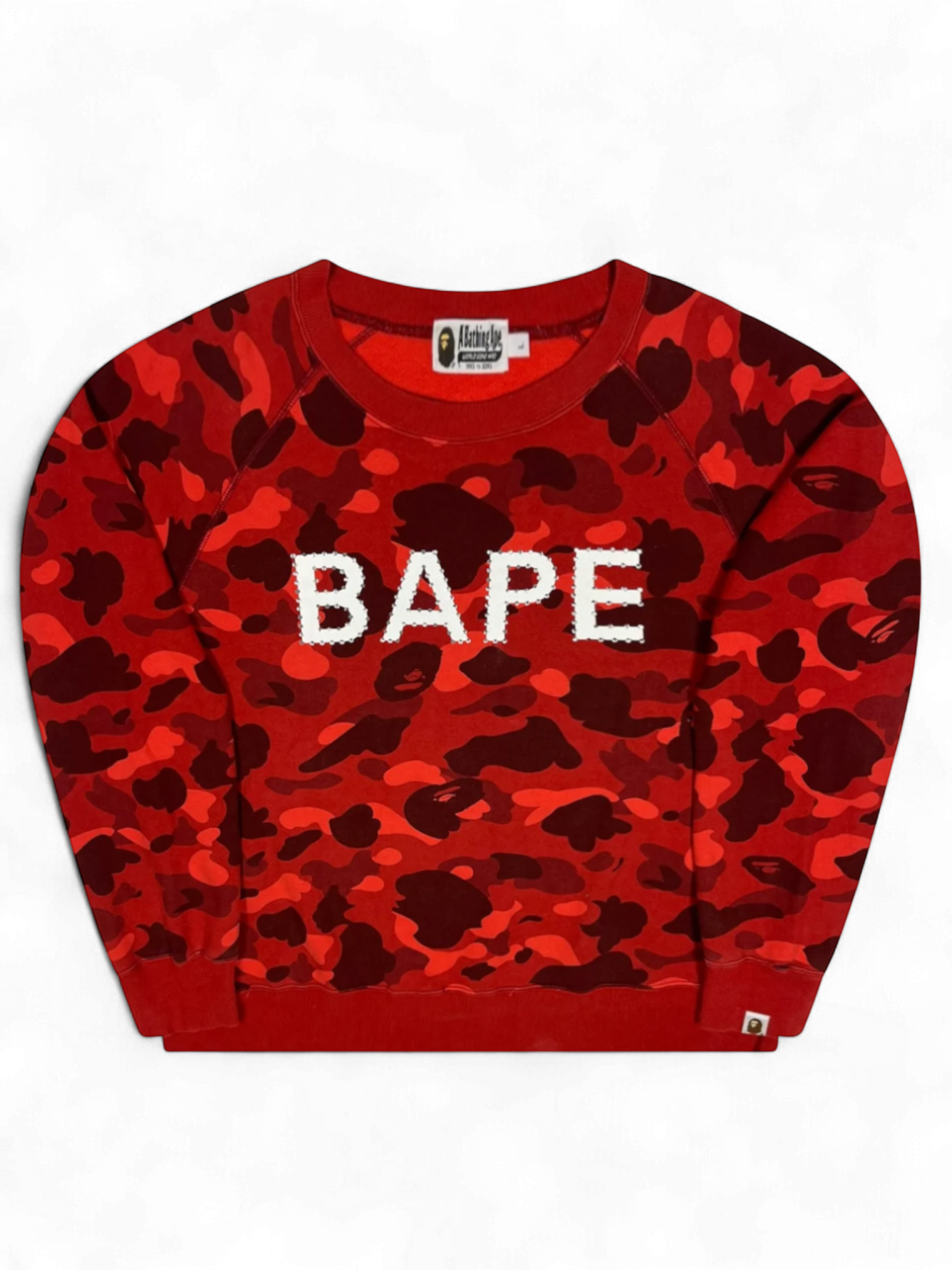 BAPE x Swarovski Red Crazy Camo Crewneck
