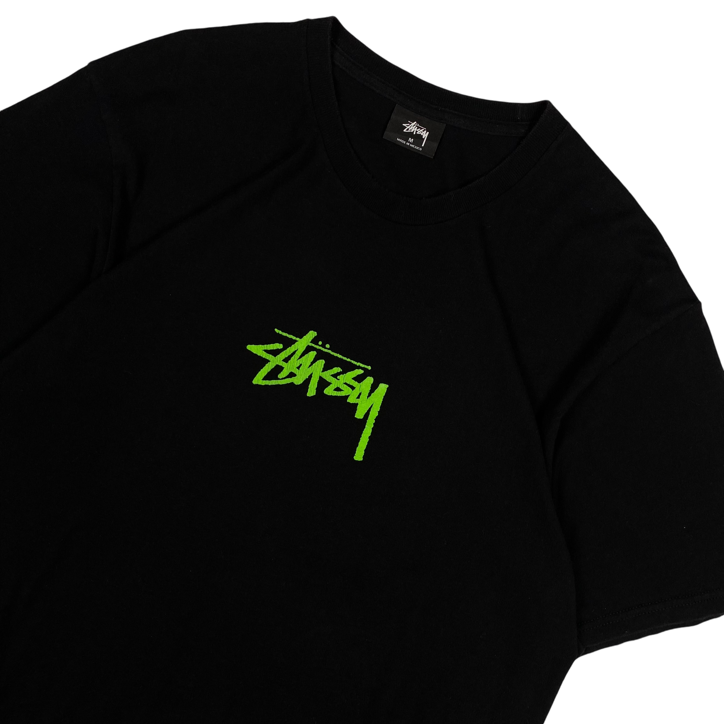 Stussy Black Green Logo Tee