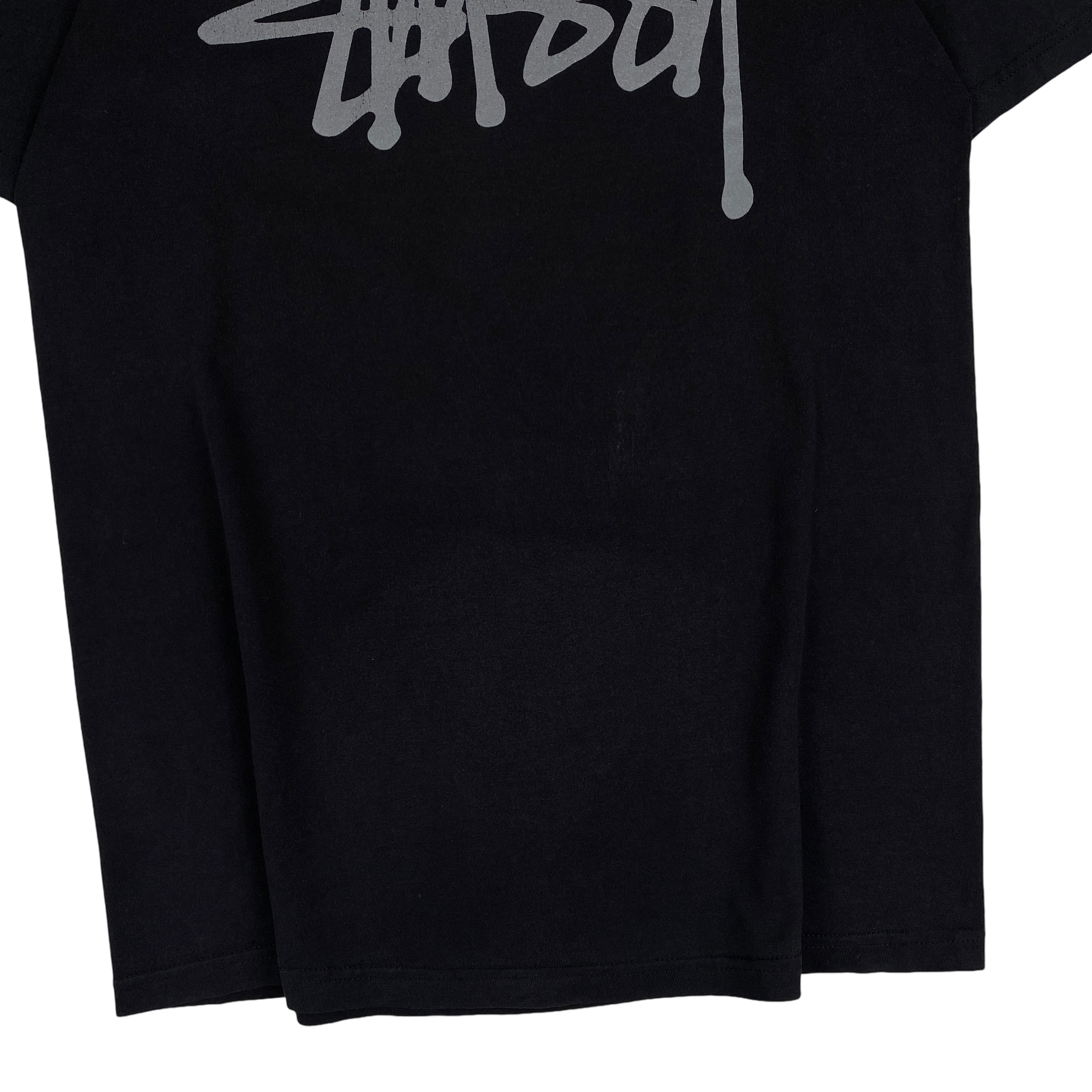 Stussy Black Grey Logo Tee