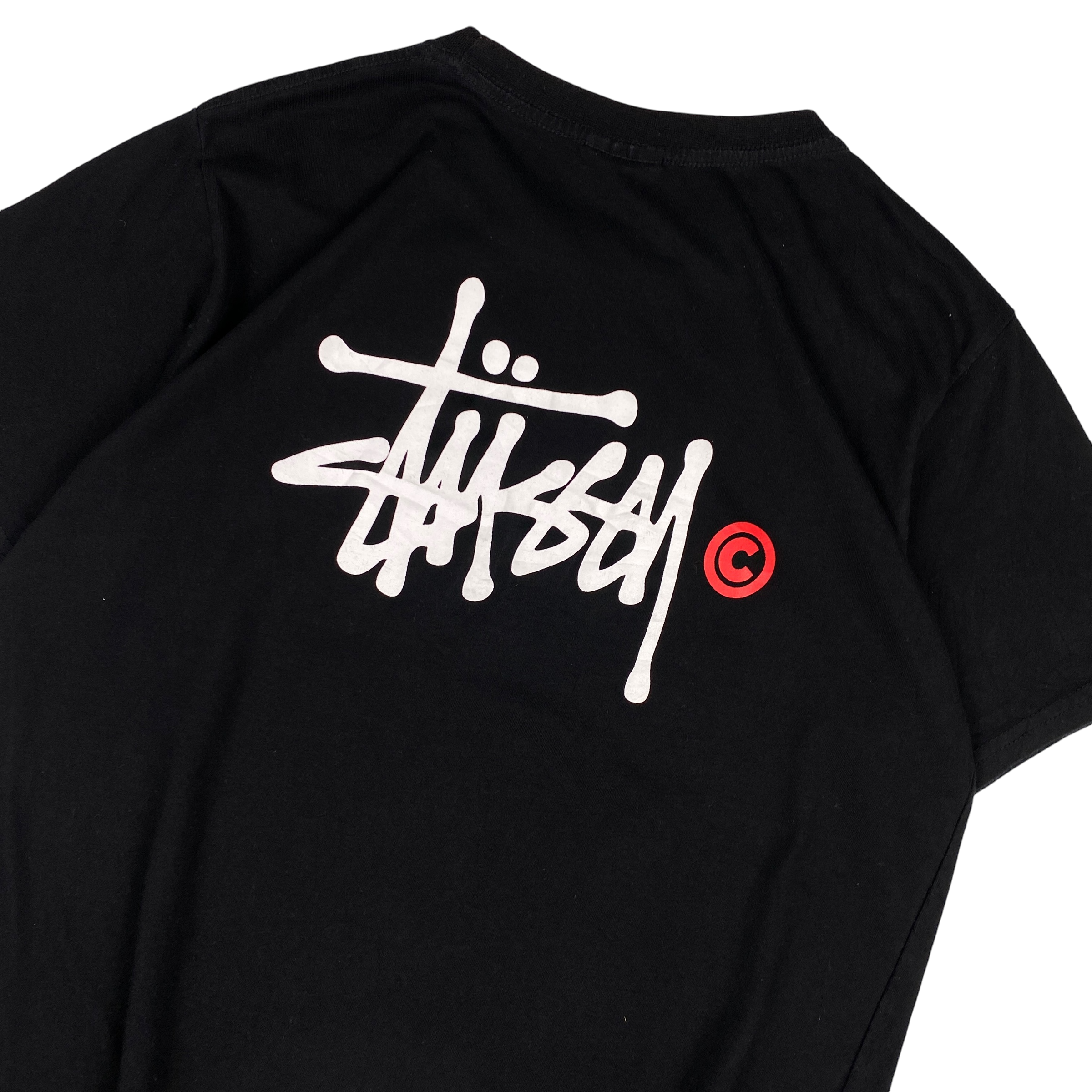 Stussy Black Red Copyright Logo Tee