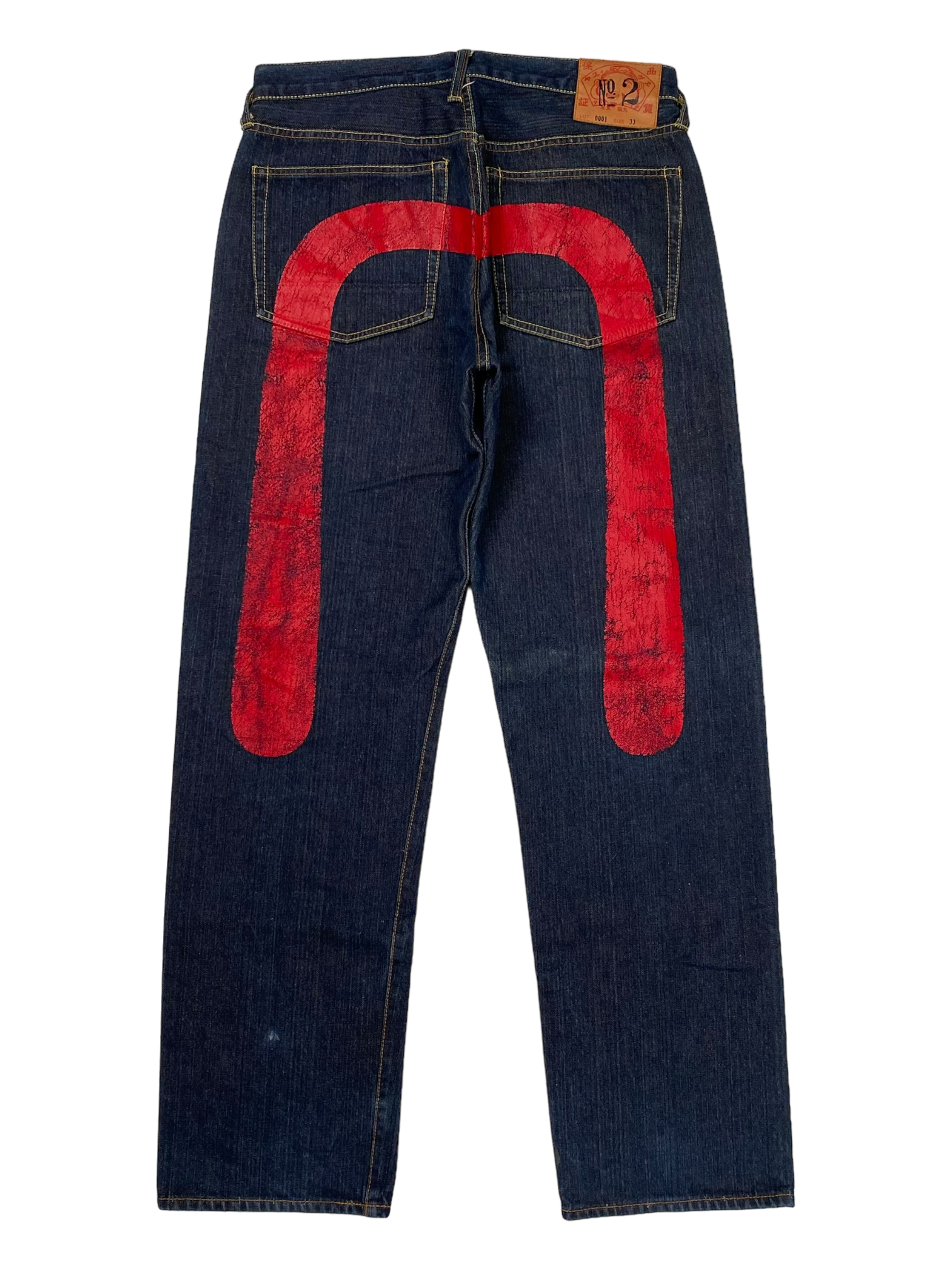 Evisu Diacock Navy Red Jeans