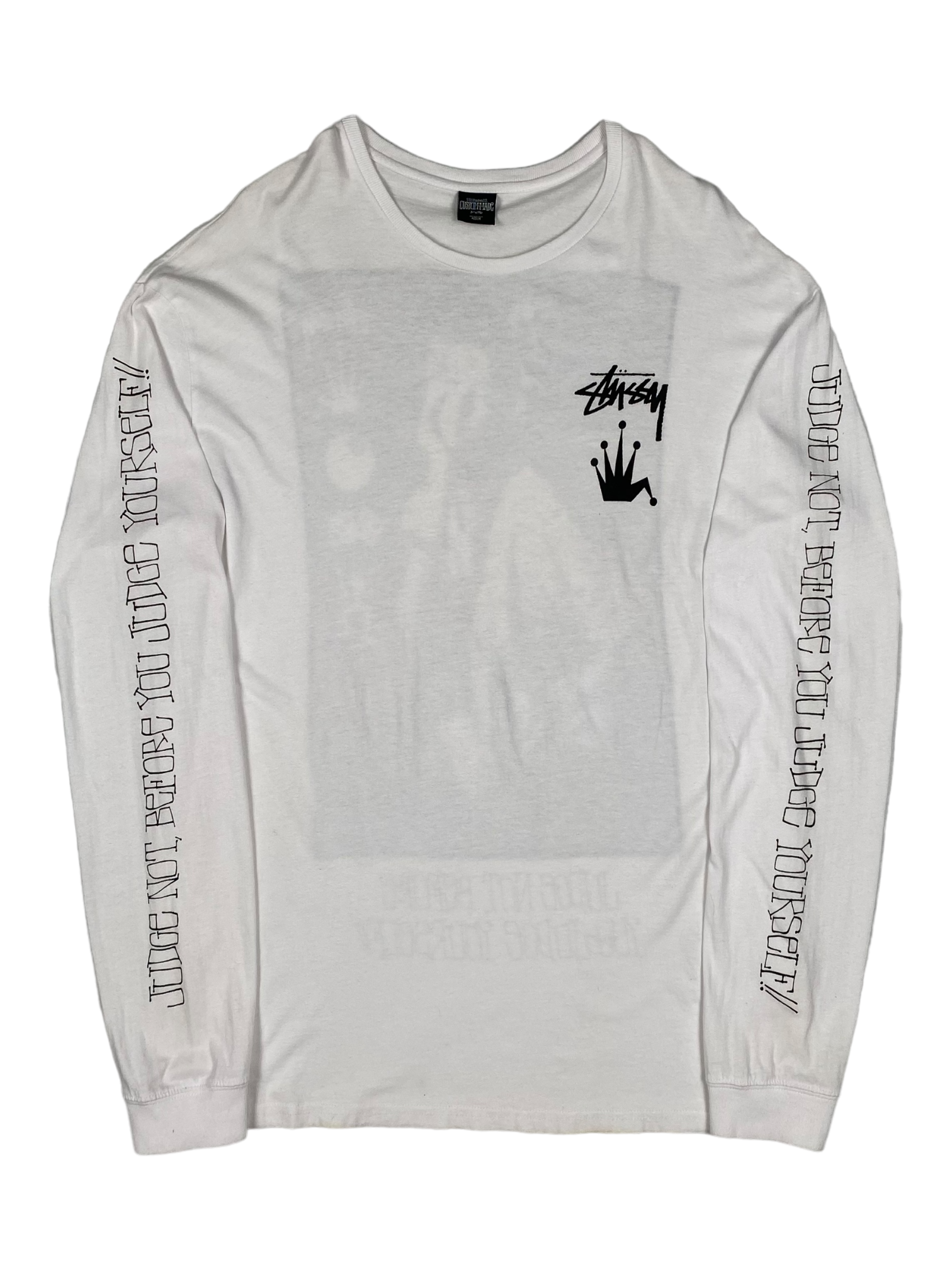 Stussy White Judge Not Before You Judge Yourself Longsleeve