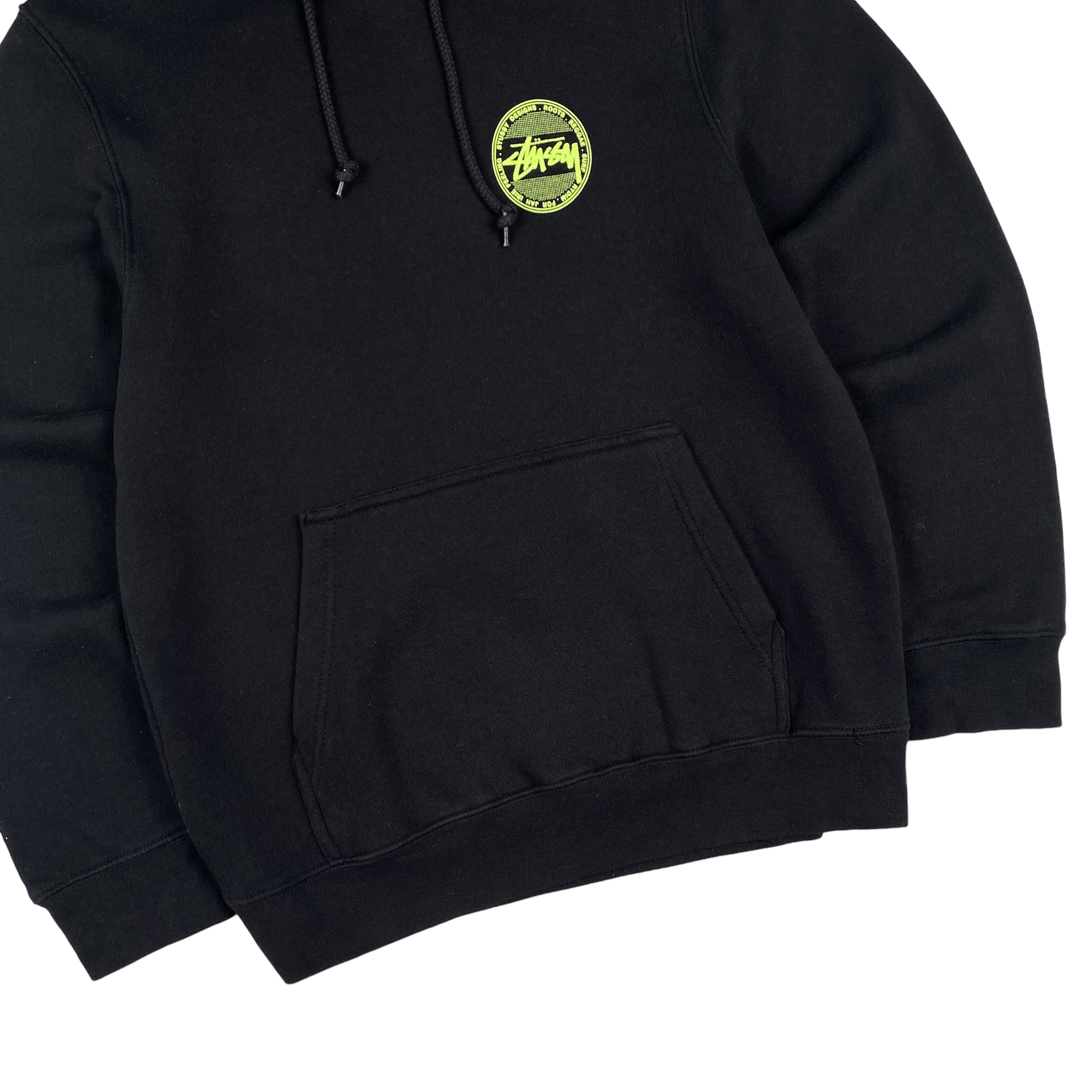 Stussy Black Neon Design Roots Hoodie