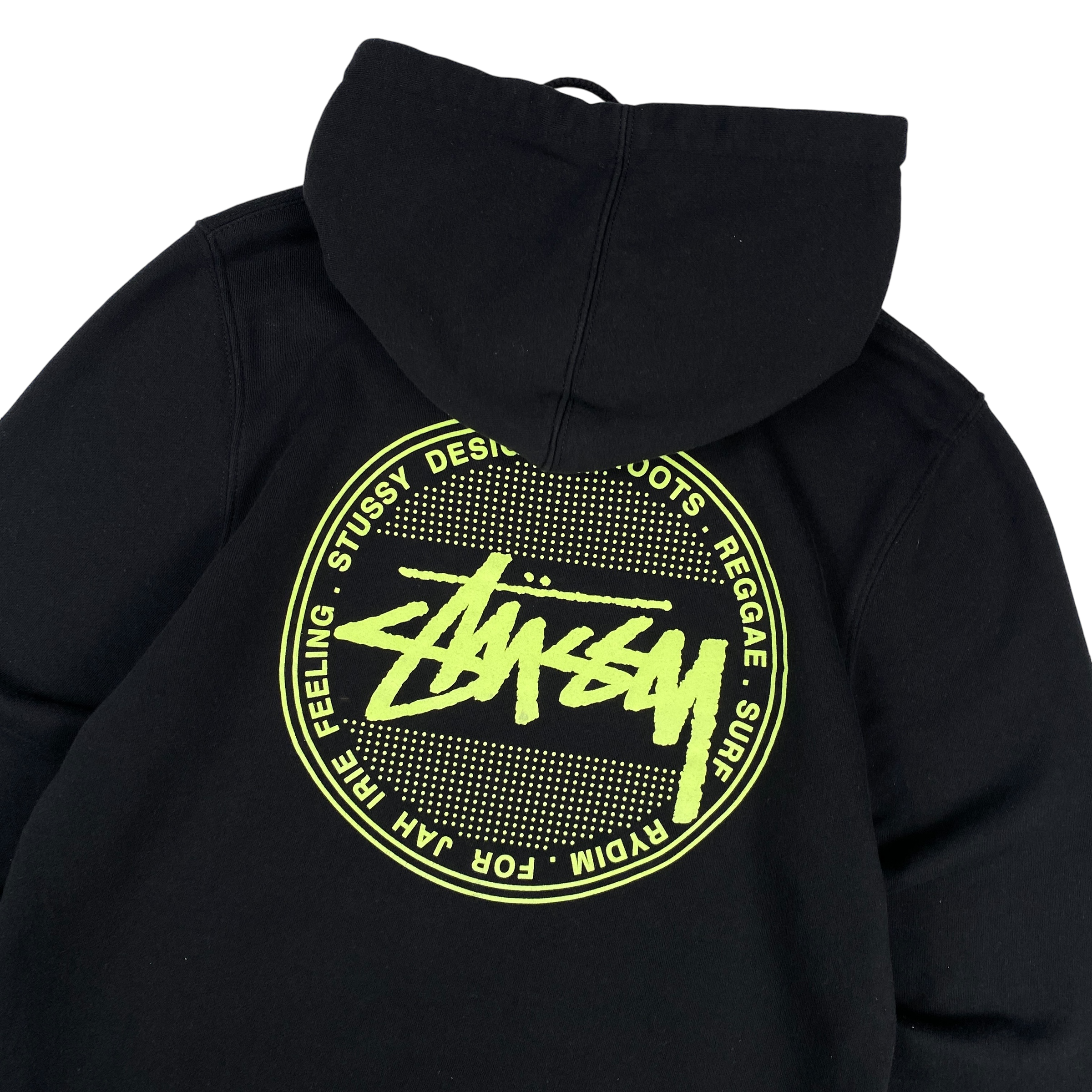 Stussy Black Neon Design Roots Hoodie