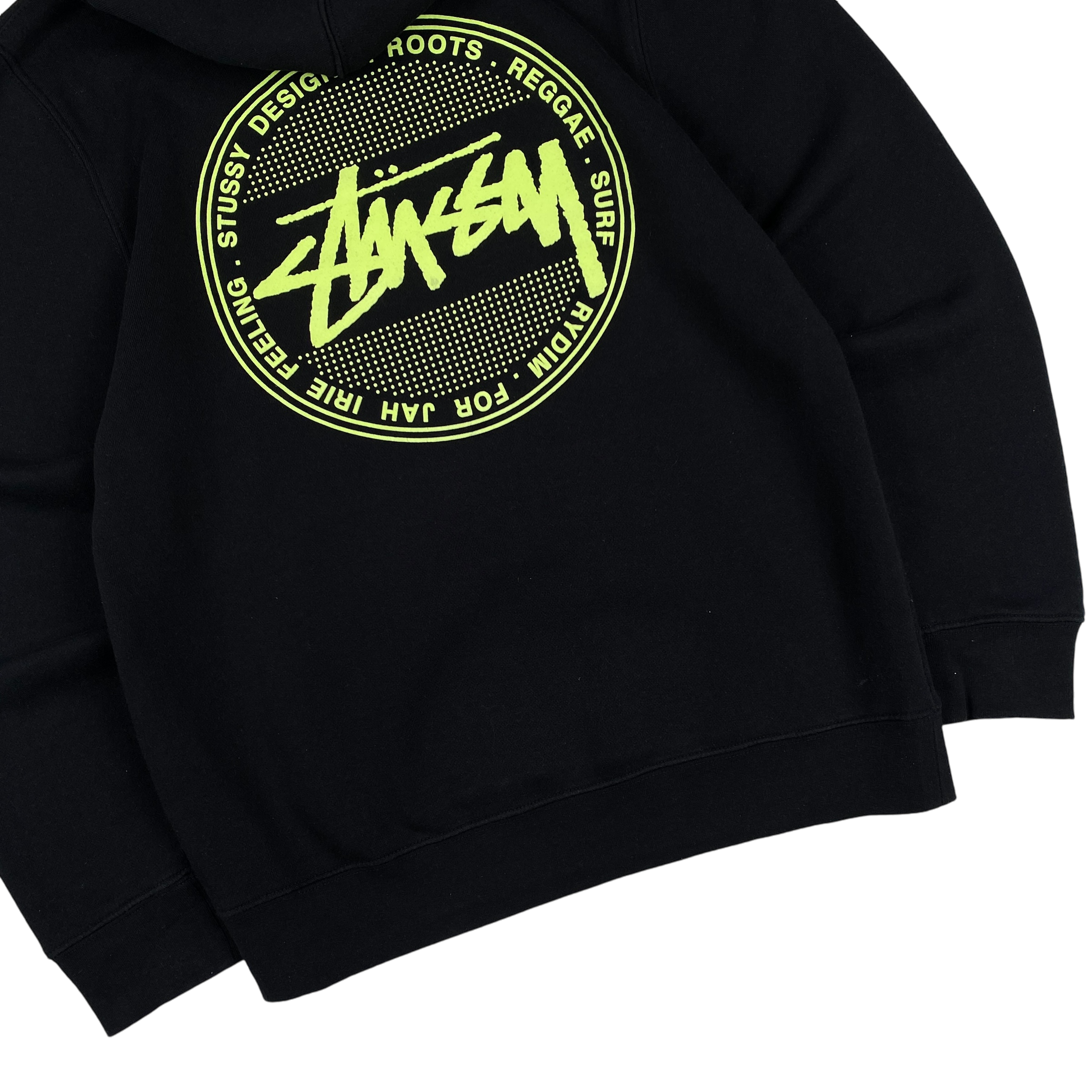 Stussy Black Neon Design Roots Hoodie