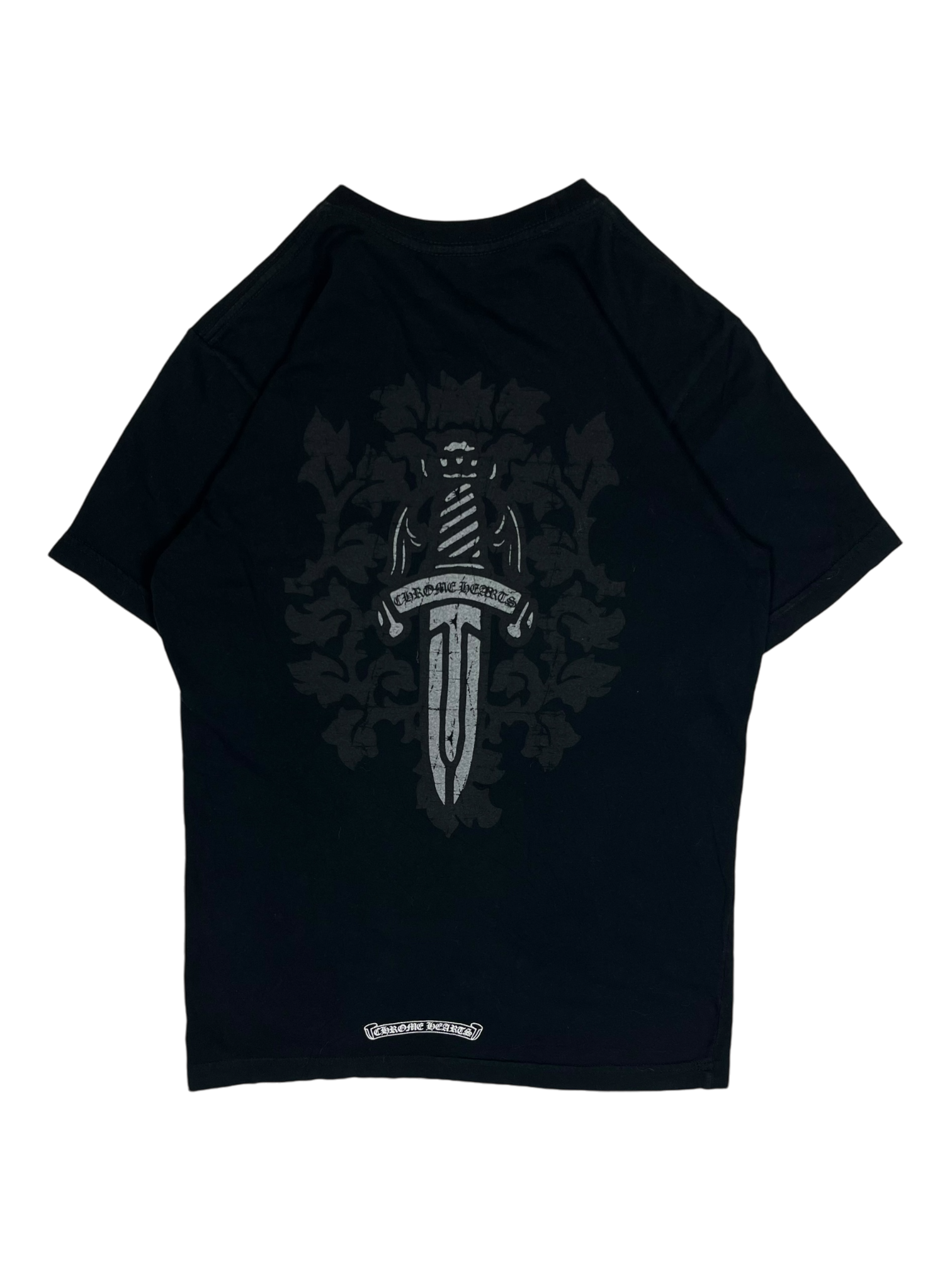 Chrome Hearts Black Tonal Dagger Logo Tee