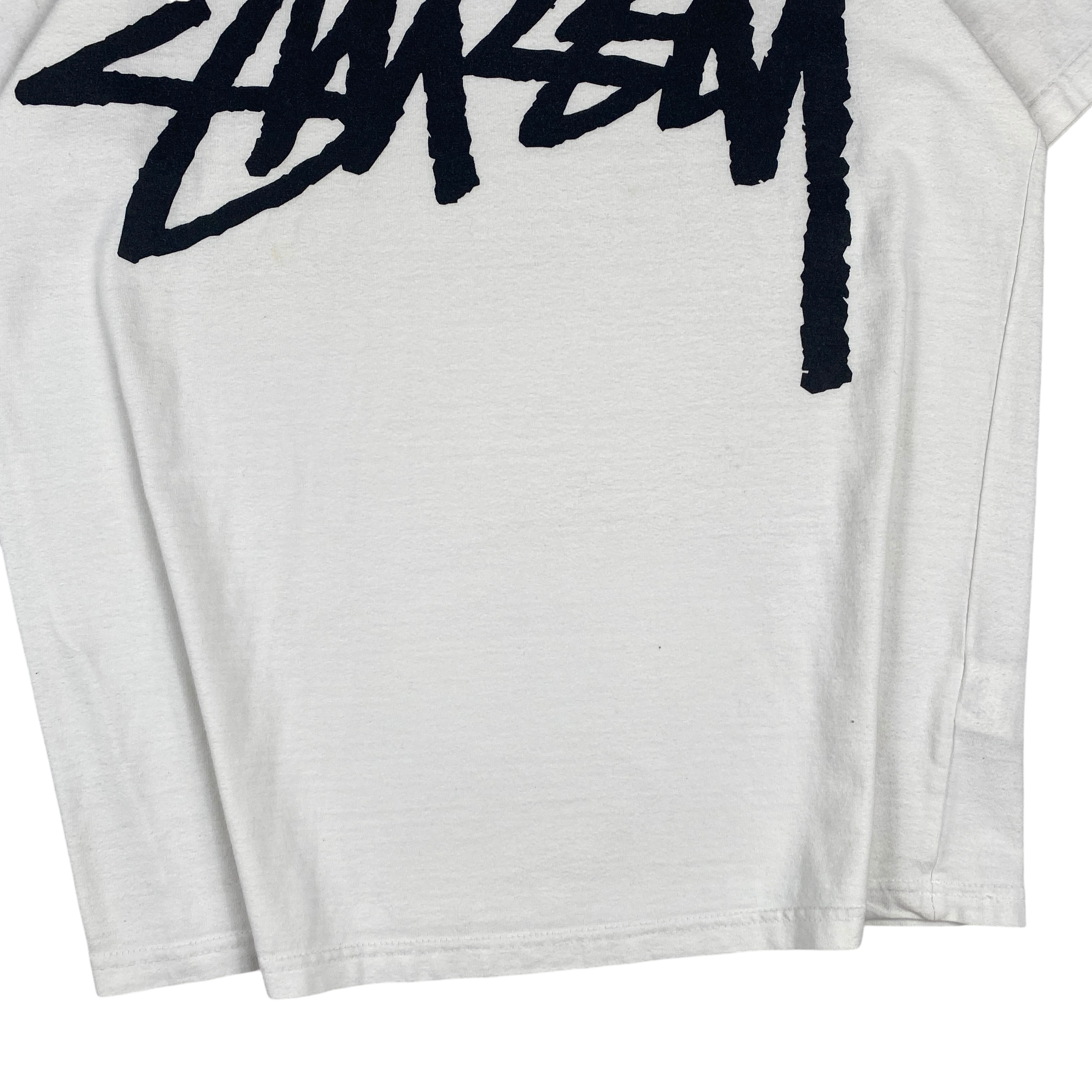 Stussy White Black Logo Tee