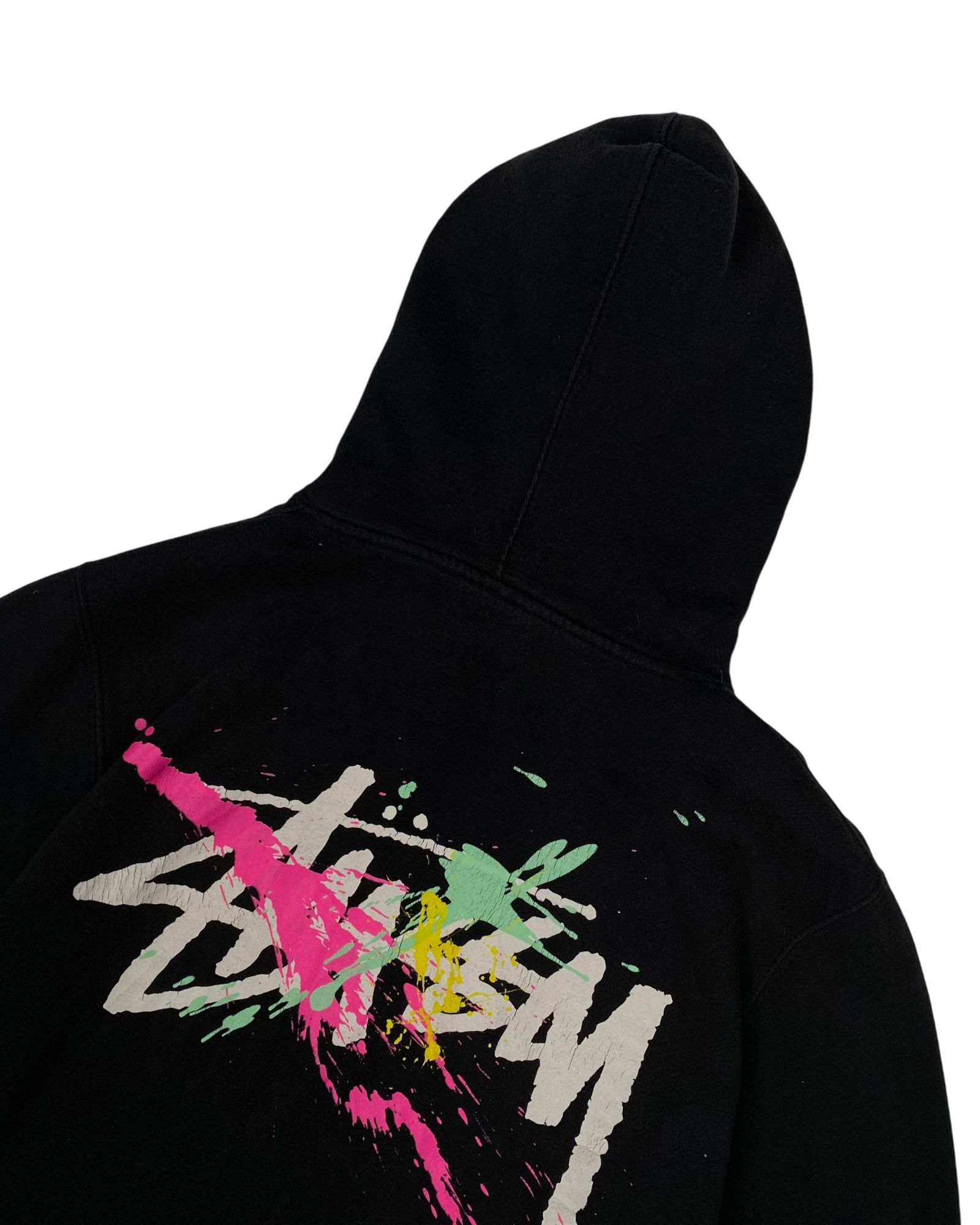 Stussy Black Pink Graffiti Logo Hoodie