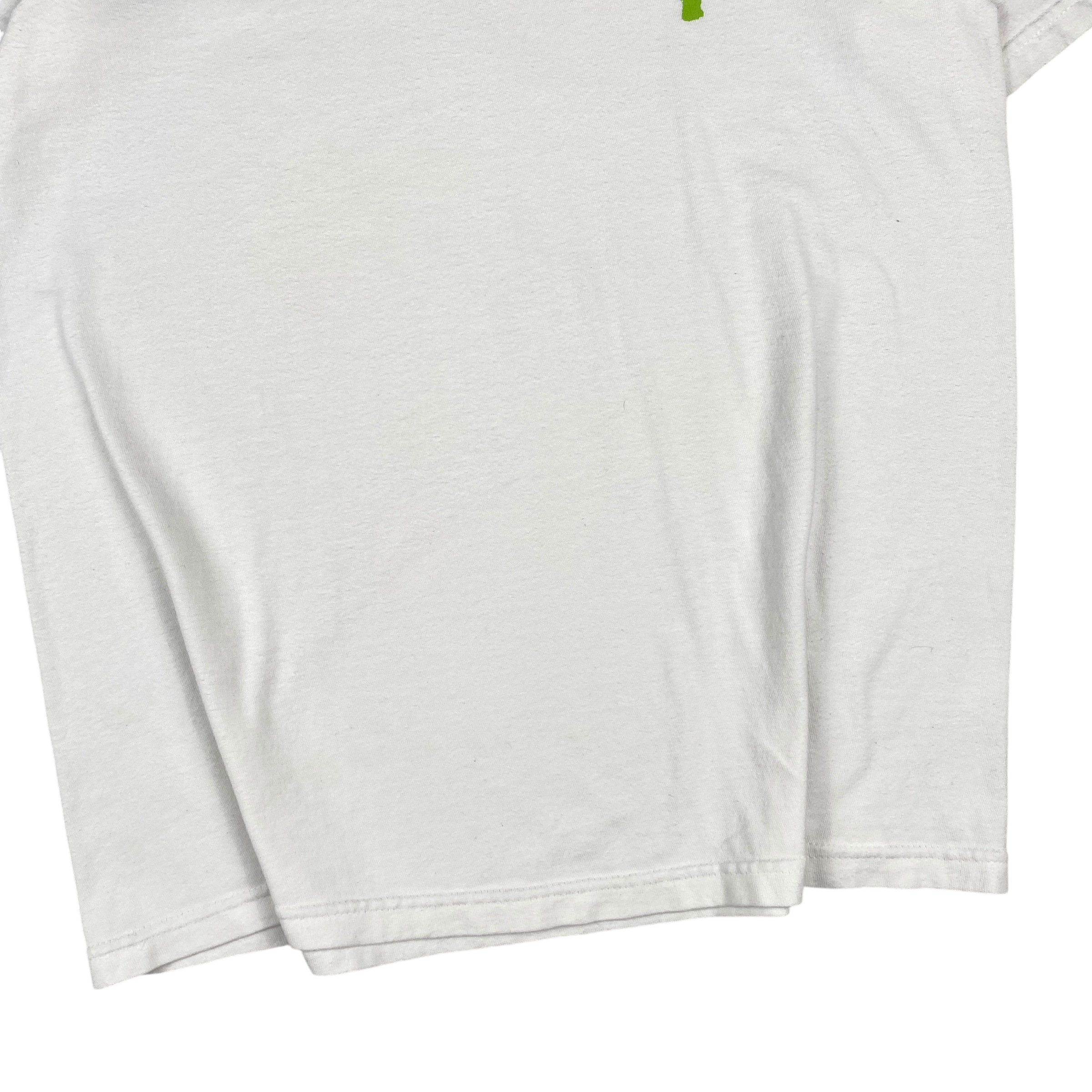 Stussy White Green Logo Tee