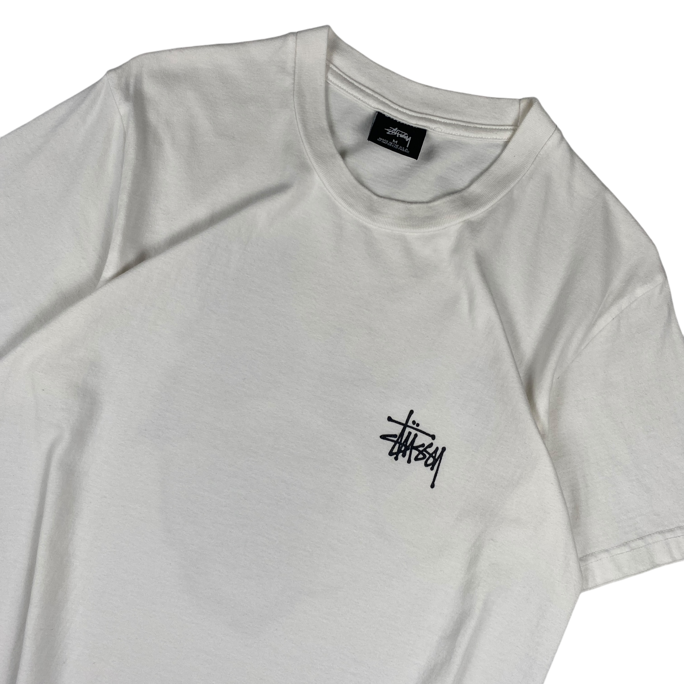 Stussy White Dog Logo Tee