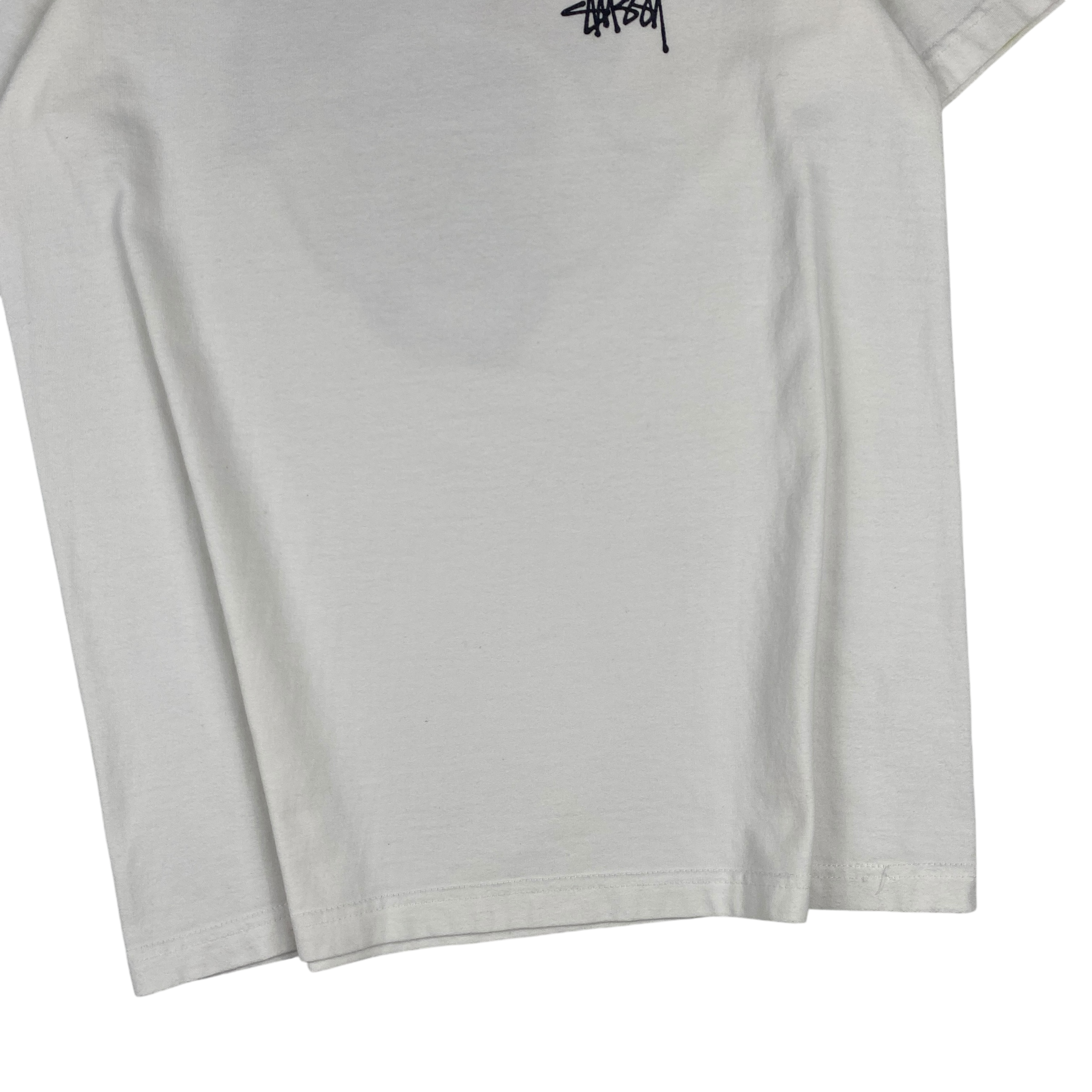 Stussy White Dog Logo Tee