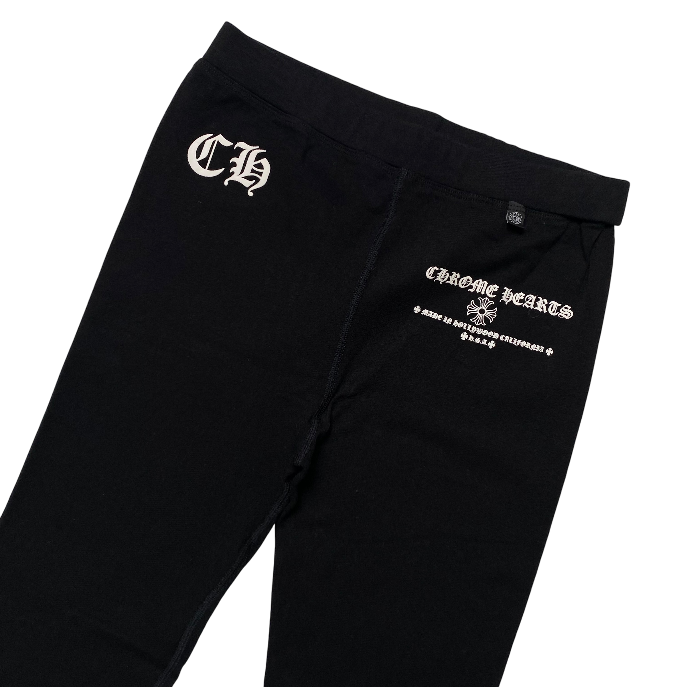 Chrome Hearts Black Spellout Logo Leggings