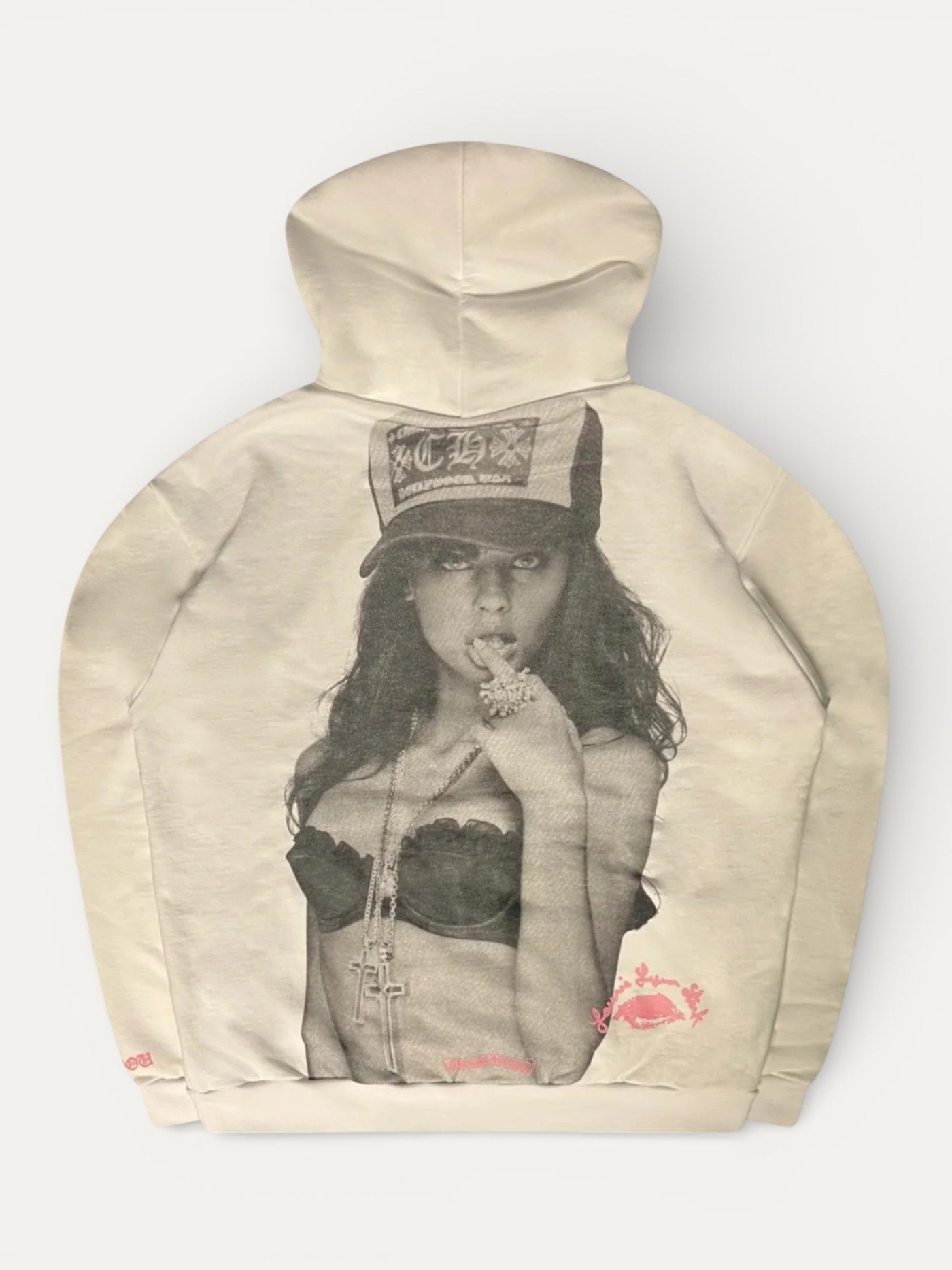 Chrome Hearts Laurie Lynn Stark "Love You" White Pink Hoodie