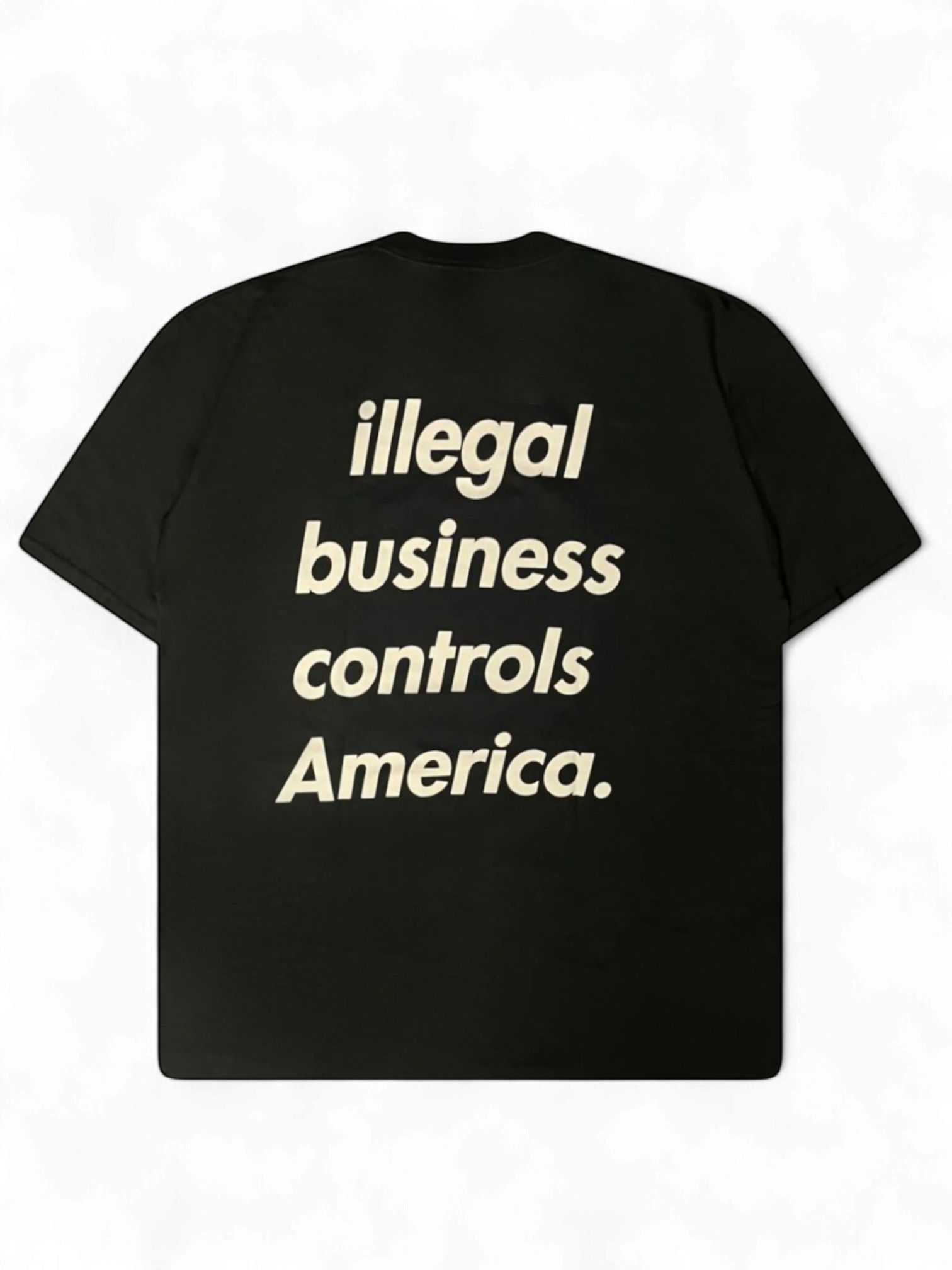 2005 Supreme Illegal Business Controls America Black Tee