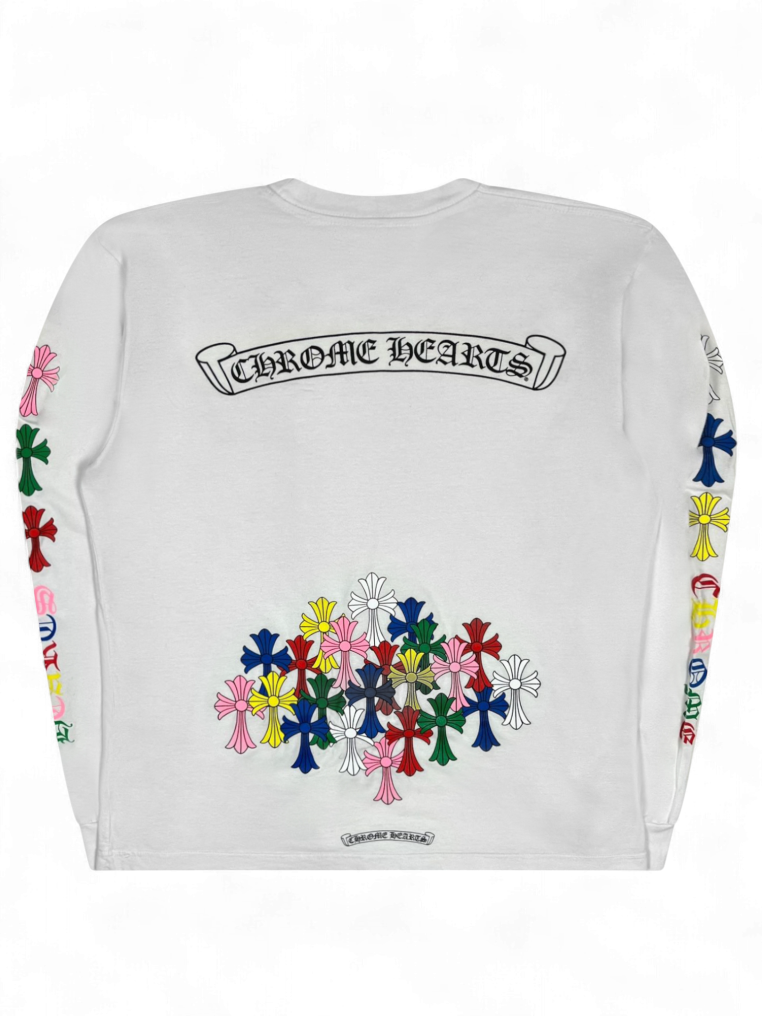 Chrome Hearts White Multi Color Cross Longsleeve