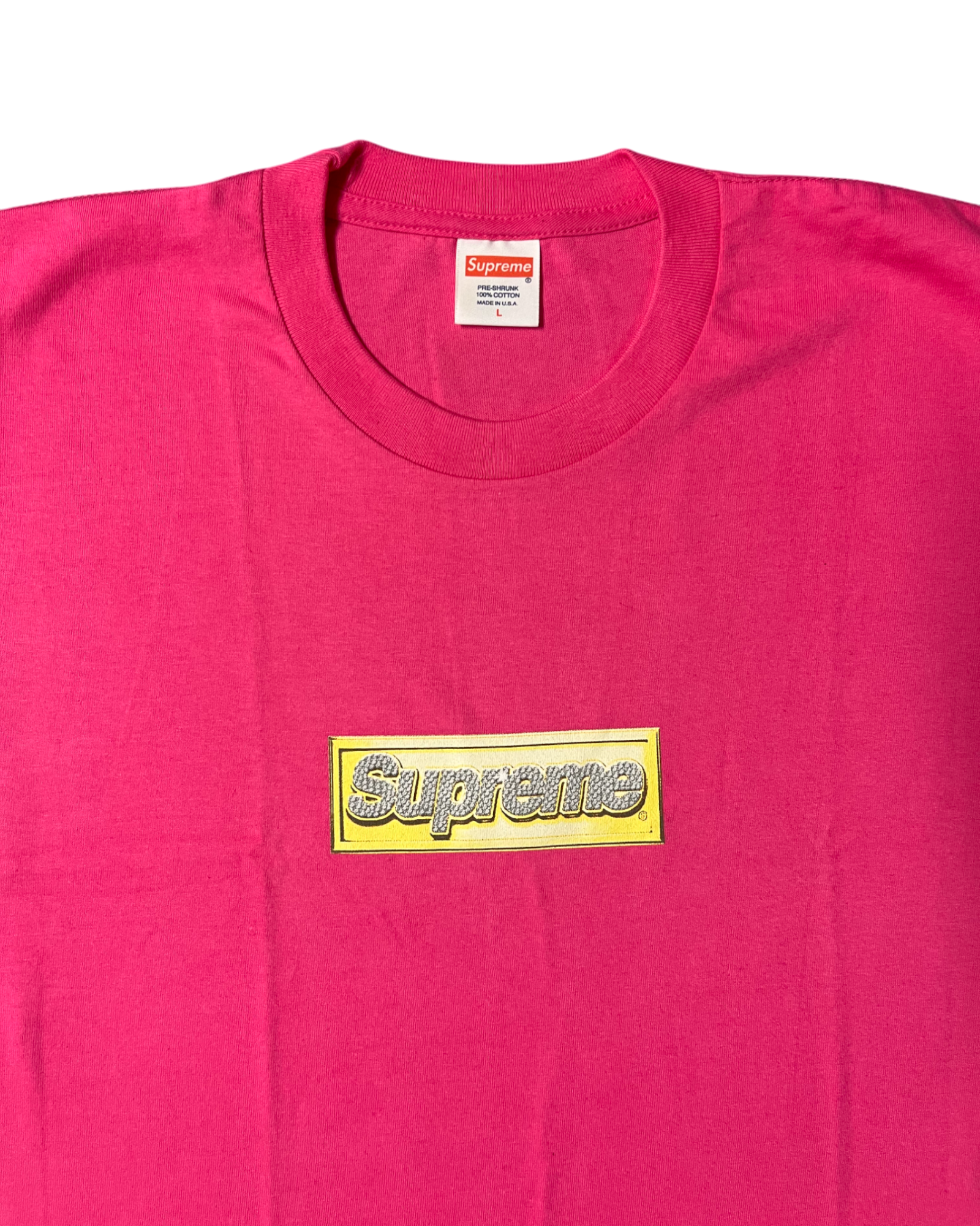 2013 Supreme Unreleased Pink Bling Box Logo Tee Sample