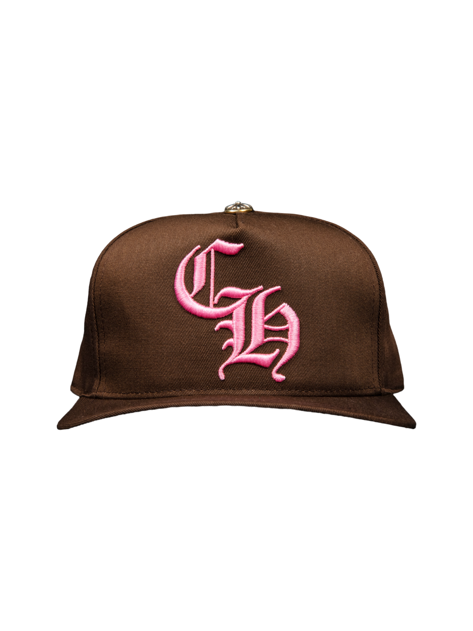 Chrome Hearts Brown Pink Cross Patch Baseball Hat