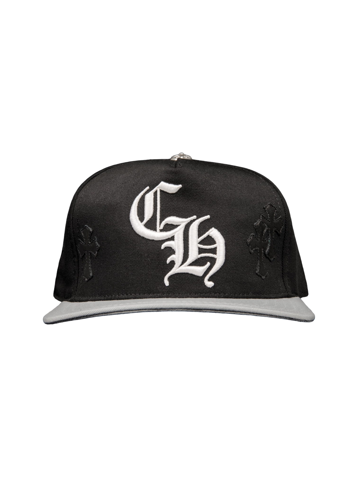 Chrome Hearts Black Grey Cross Patch Baseball Hat