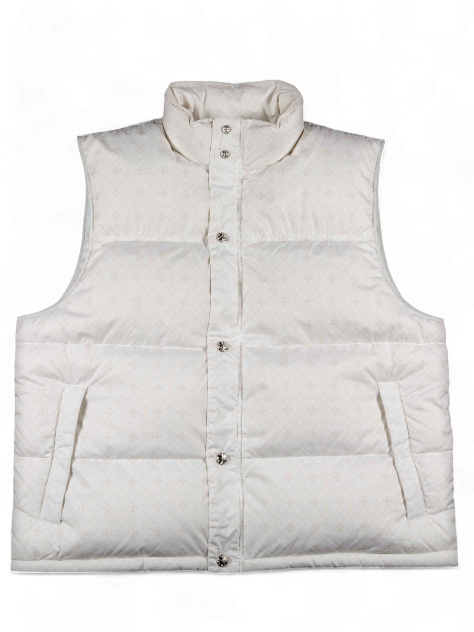 Chrome Hearts White Mini Plus Monogram Puffer Vest