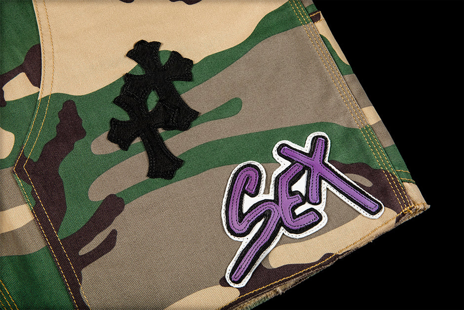 Chrome Hearts Matty Boy Cross Patch Sex Records Camo Cargo Shorts