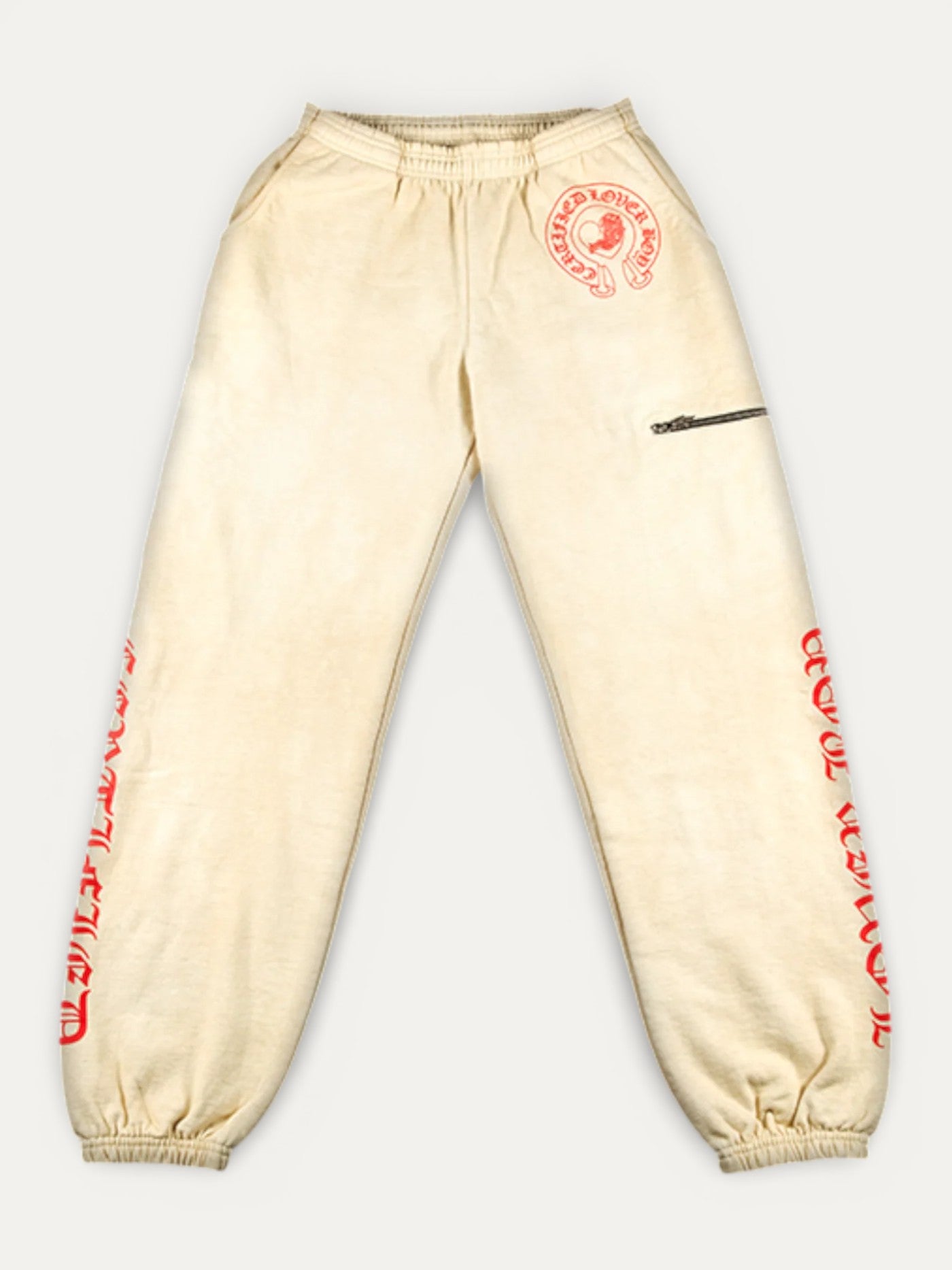 Chrome Hearts x Drake Certified Lover Boy Cream Sweatpants