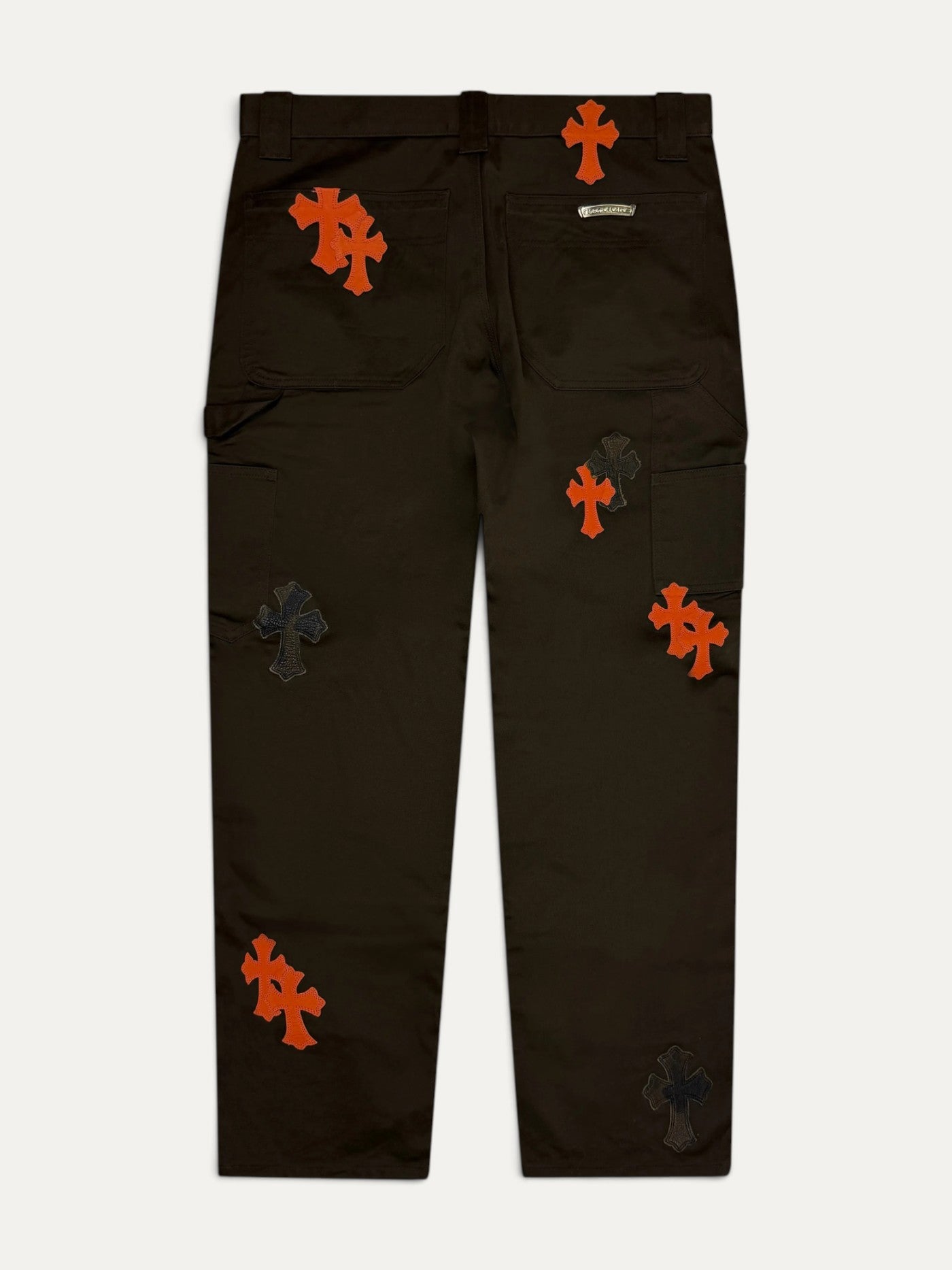 Chrome Hearts Brown Orange Cross Patch Carpenters Pants